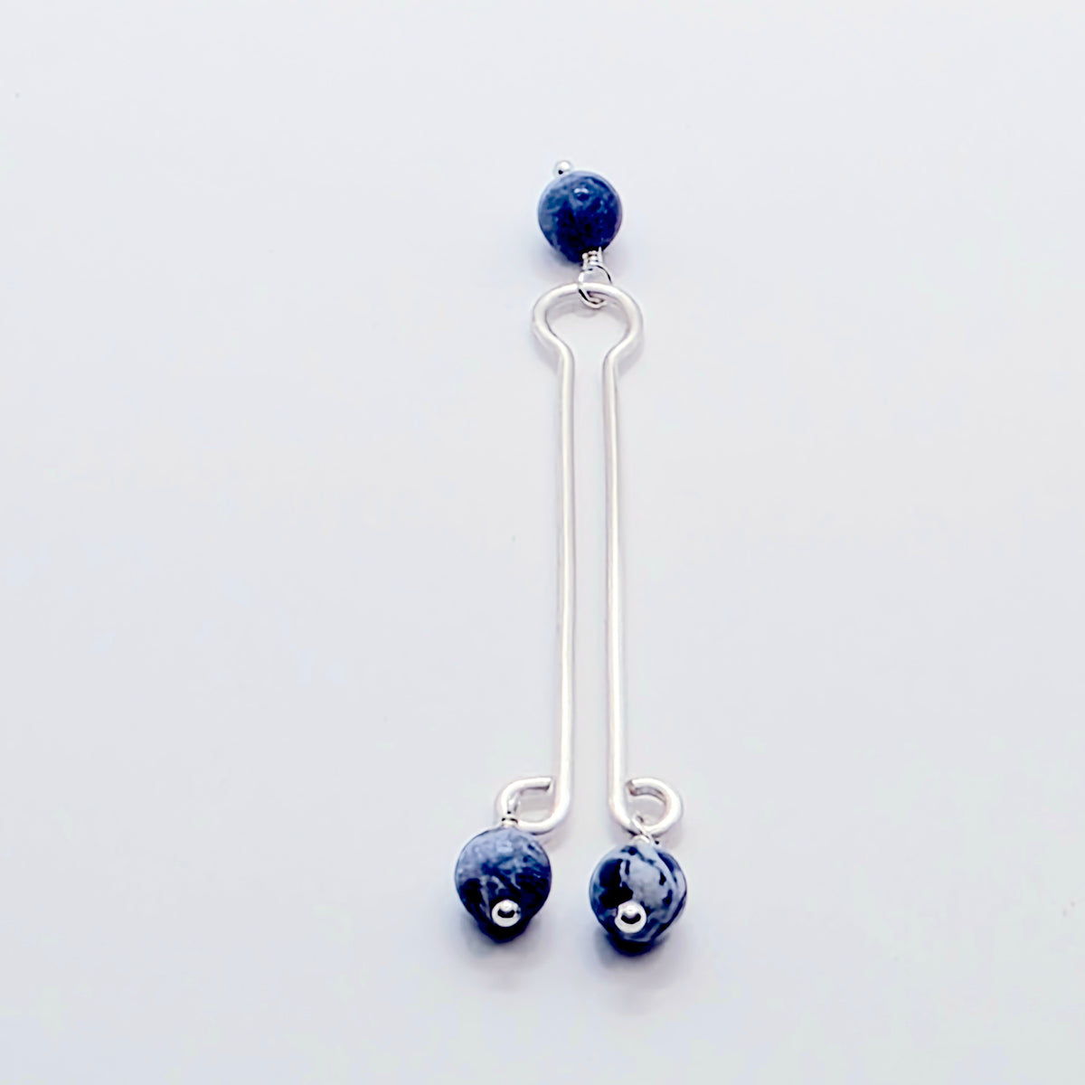 Fake Christina Jewelry with Blue Sodalite Beads.  Labia Clip. Non-Piercing Body Jewelry for Women.