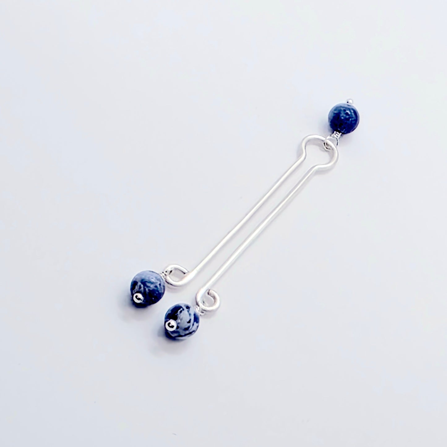 Fake Christina Jewelry with Blue Sodalite Beads.  Labia Clip. Non-Piercing Body Jewelry for Women.