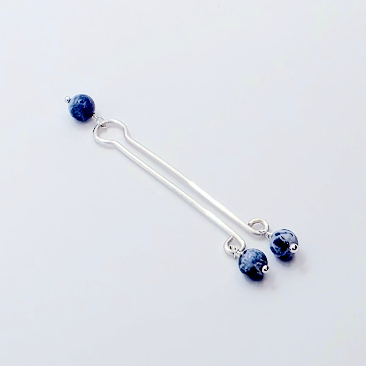 Fake Christina Jewelry with Blue Sodalite Beads.  Labia Clip. Non-Piercing Body Jewelry for Women.