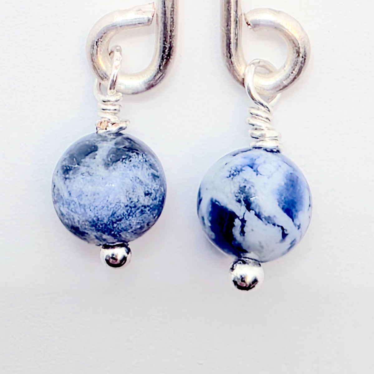 Fake Christina Jewelry with Blue Sodalite Beads.  Labia Clip. Non-Piercing Body Jewelry for Women.