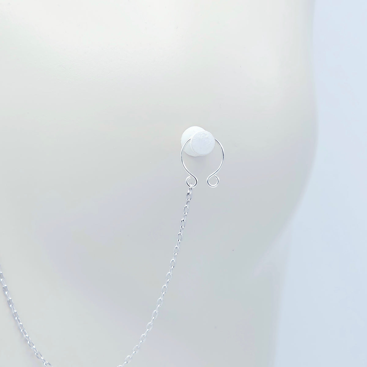 Necklace to Nipple, Platinum, with Spiral CZ Sun and Your Choice of Attachment.