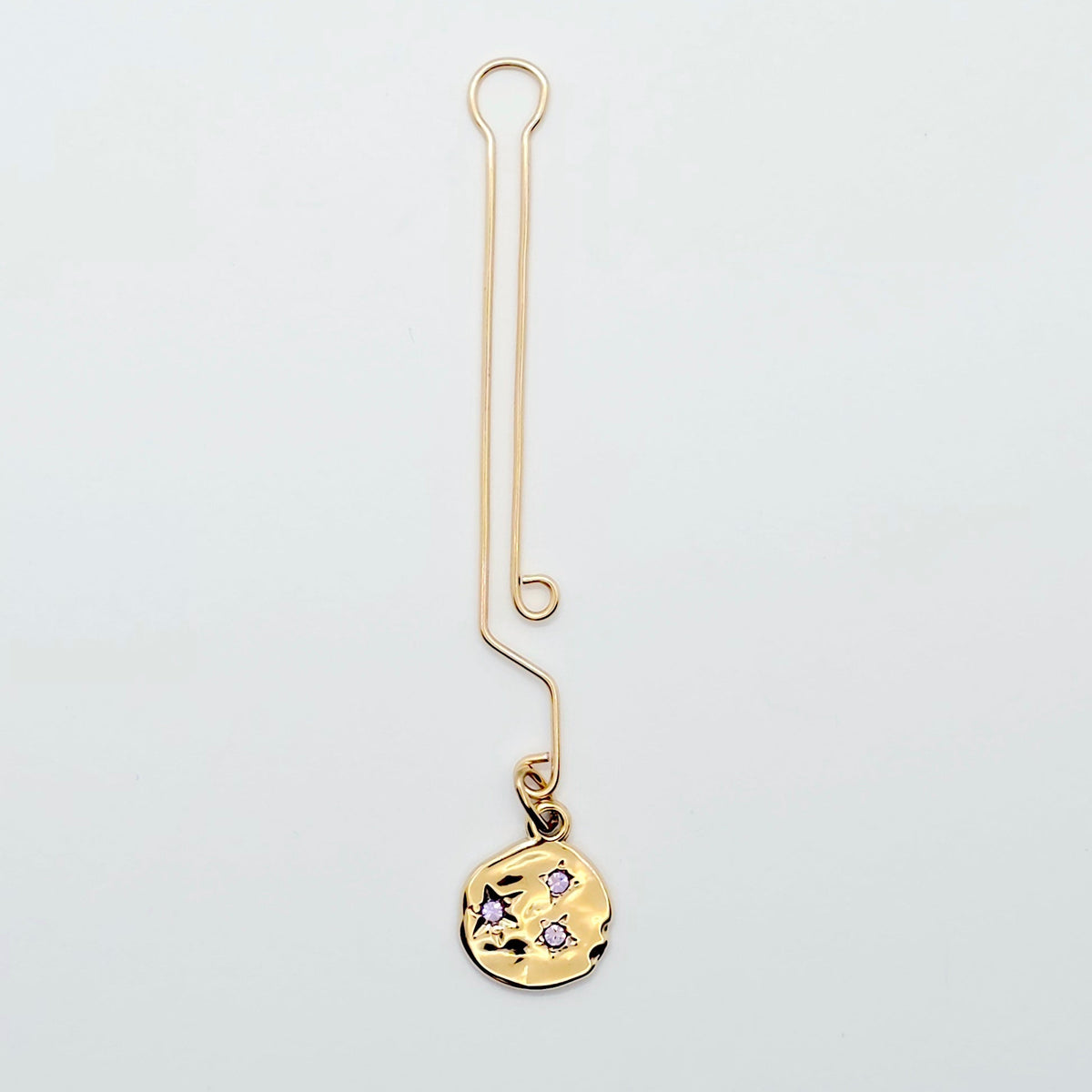 Gold Labia Clip with purple gem Stars