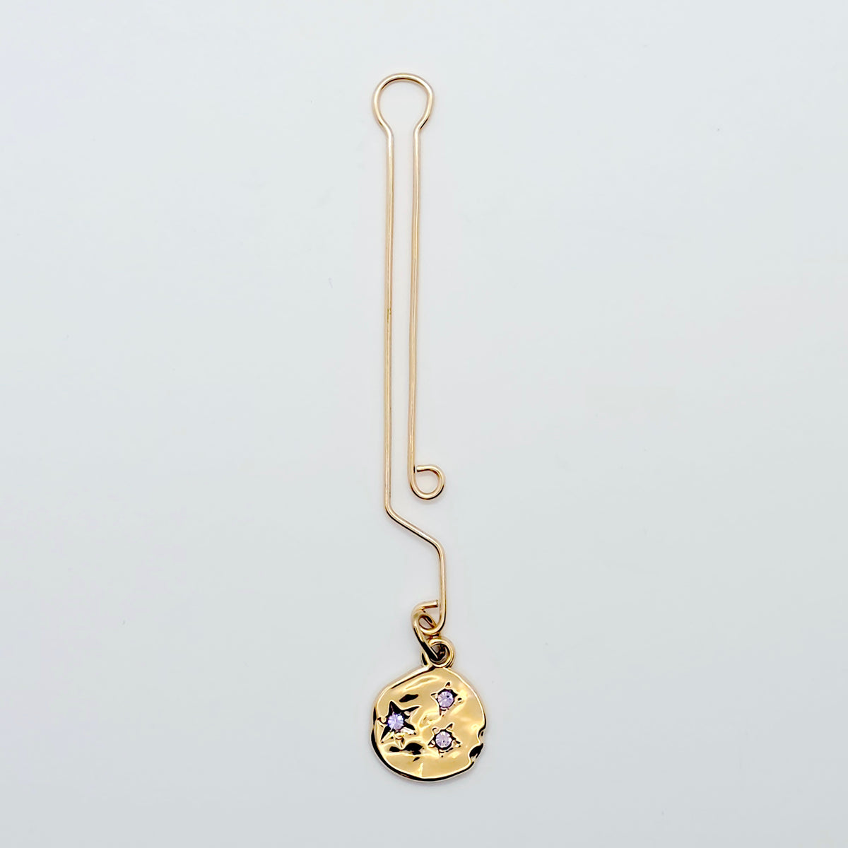 Gold Labia Clip with purple gem Stars