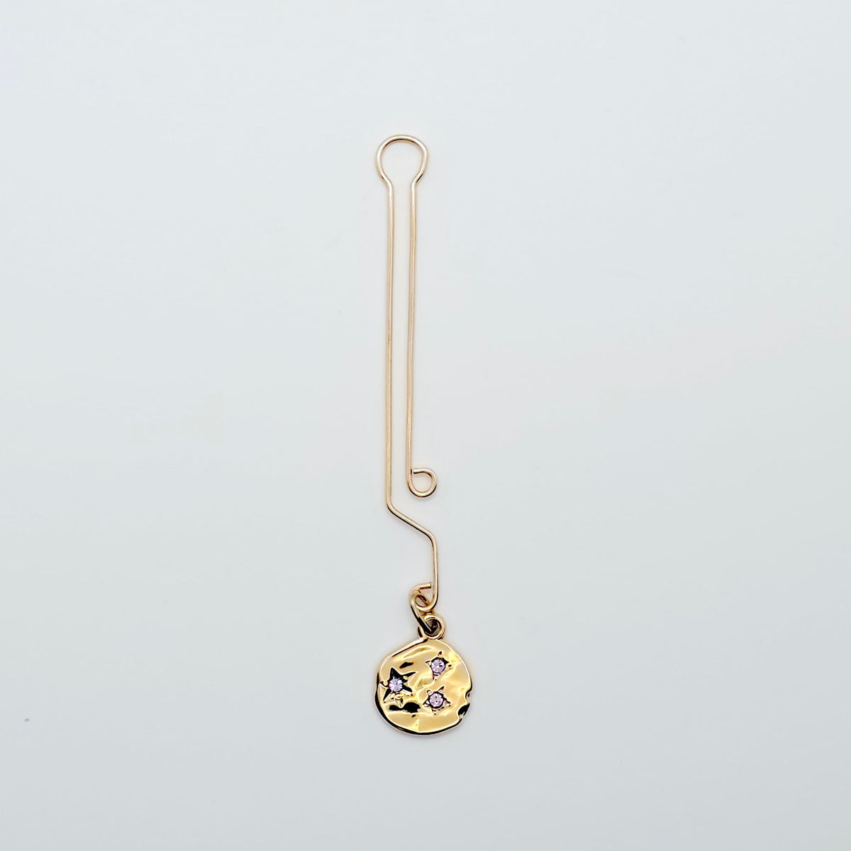 Gold Labia Clip with purple gem Stars