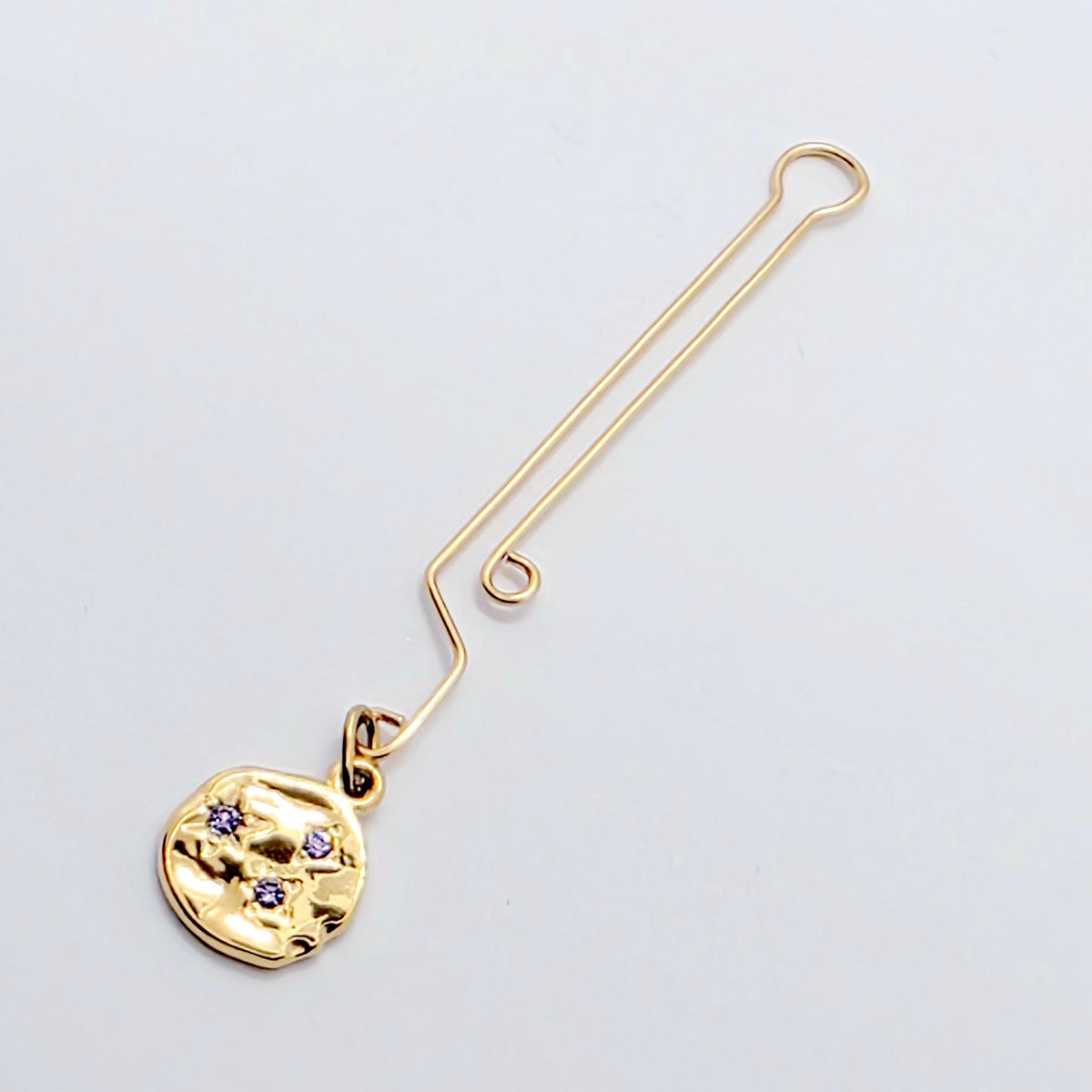 Gold Labia Clip with purple gem Stars