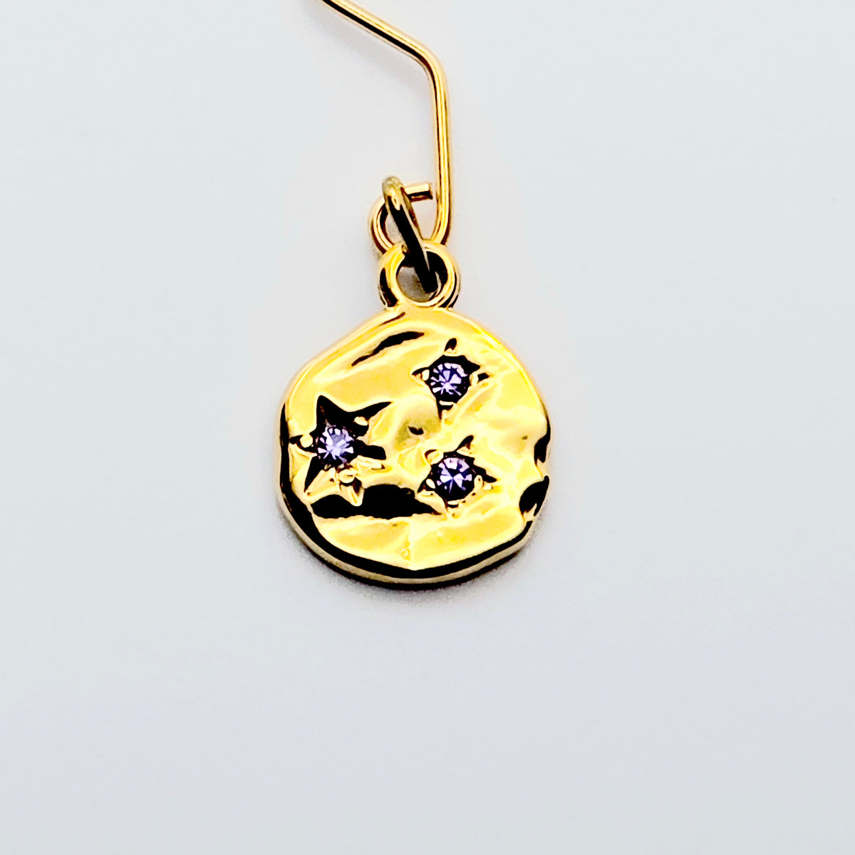 Gold Labia Clip with purple gem Stars