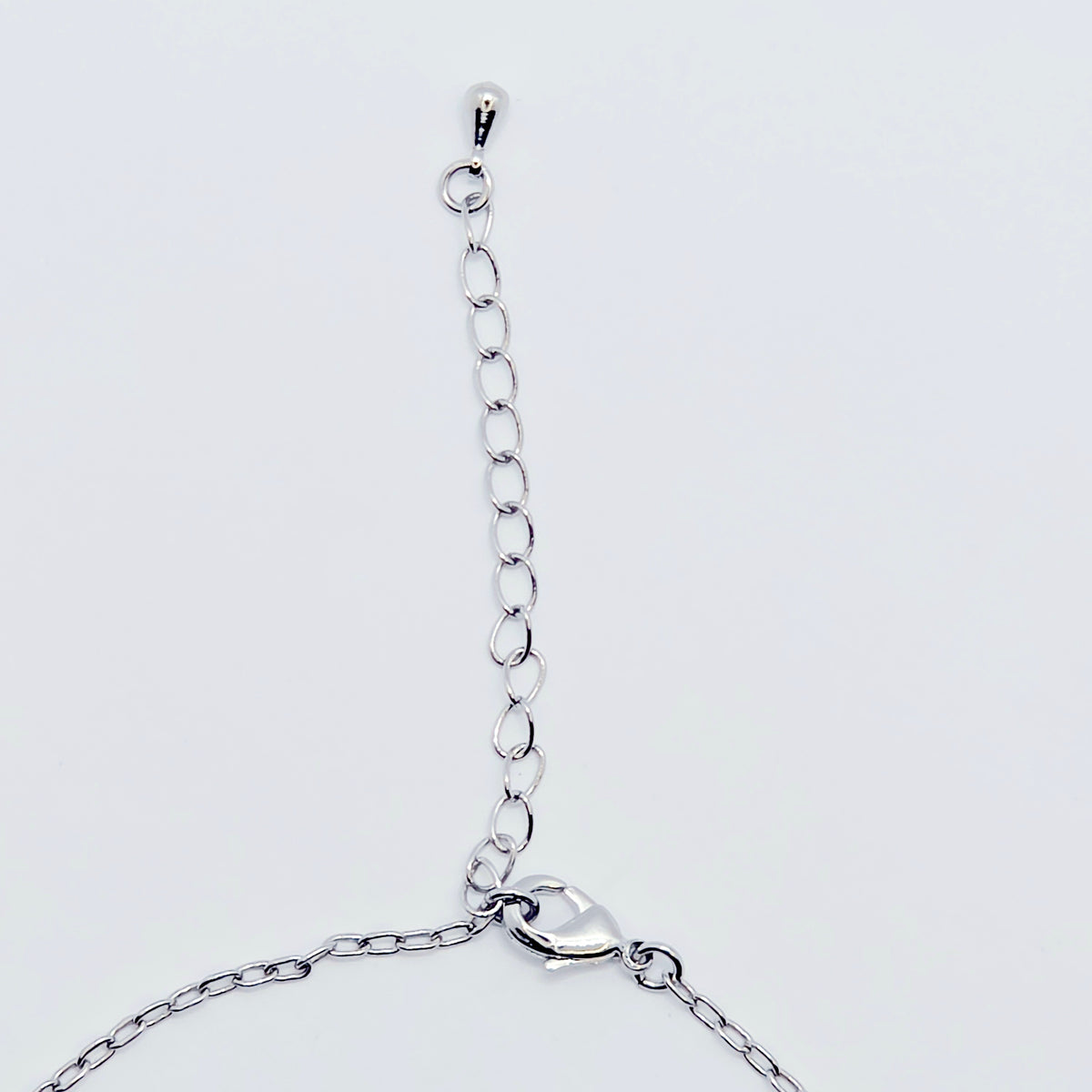 Sparkling Real Platinum HW Anklet with Light Blue CZ Pendant. Hotwife