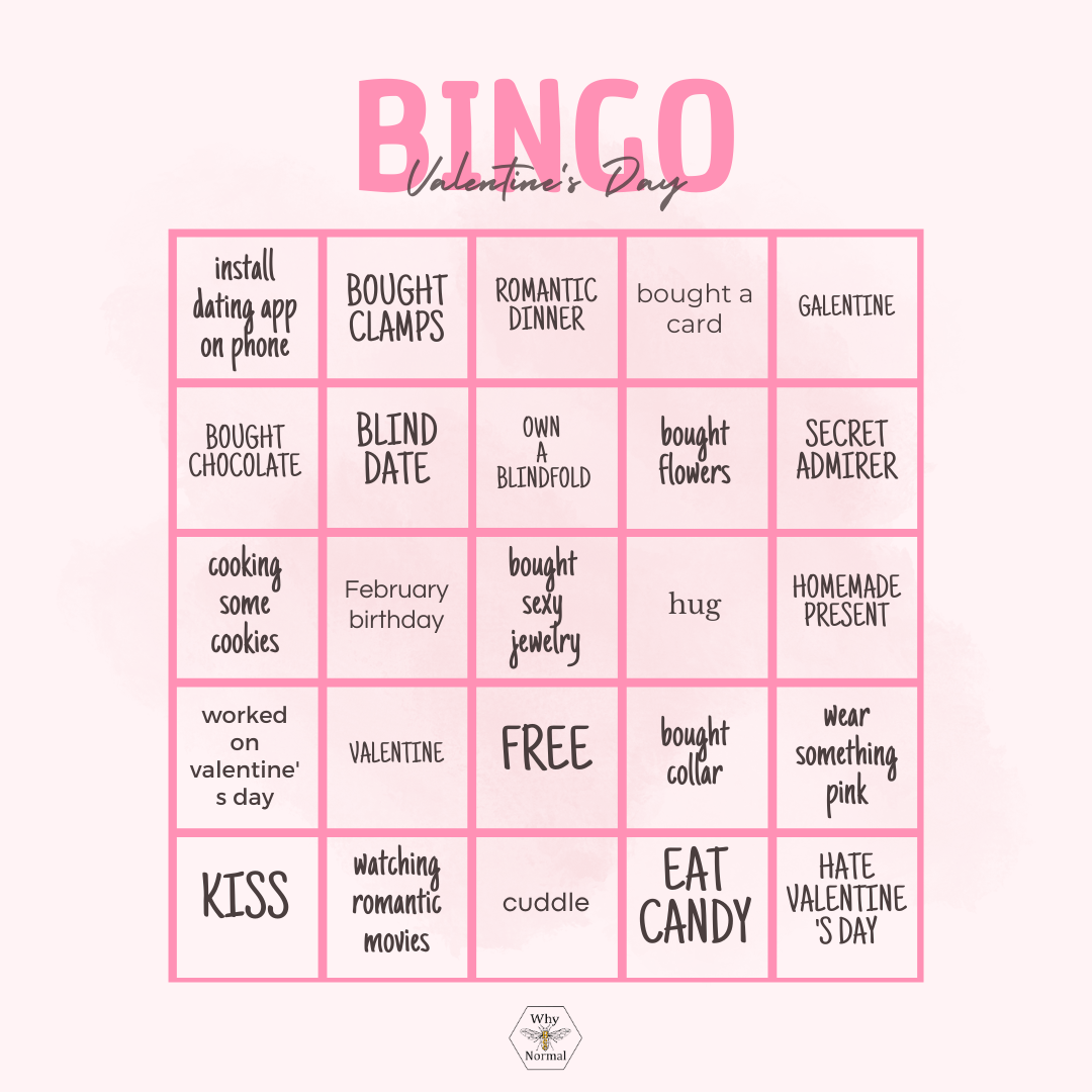 Test : Digital Download V-Day Bingo Card