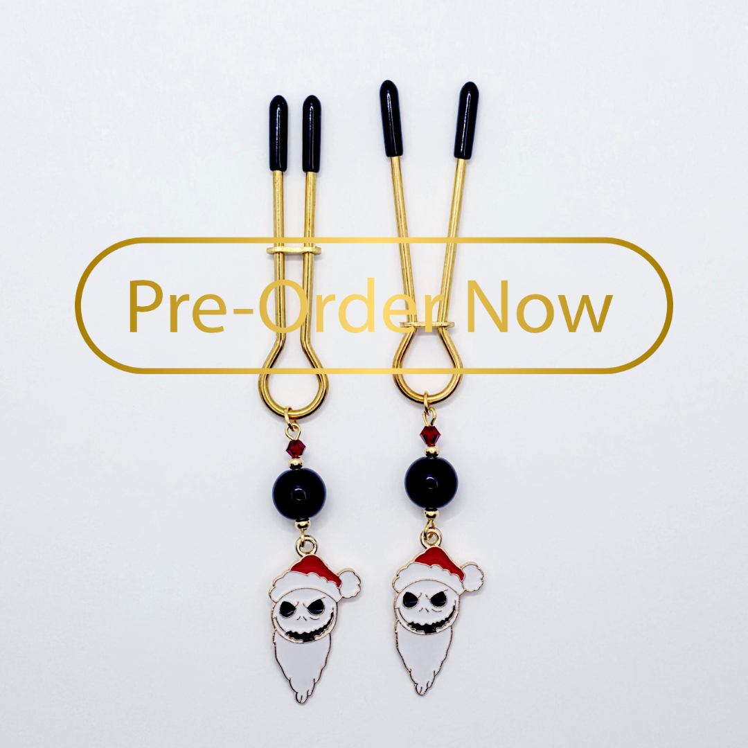 Skeleton Santa Gold Straight Tweezer Nipple Clamps