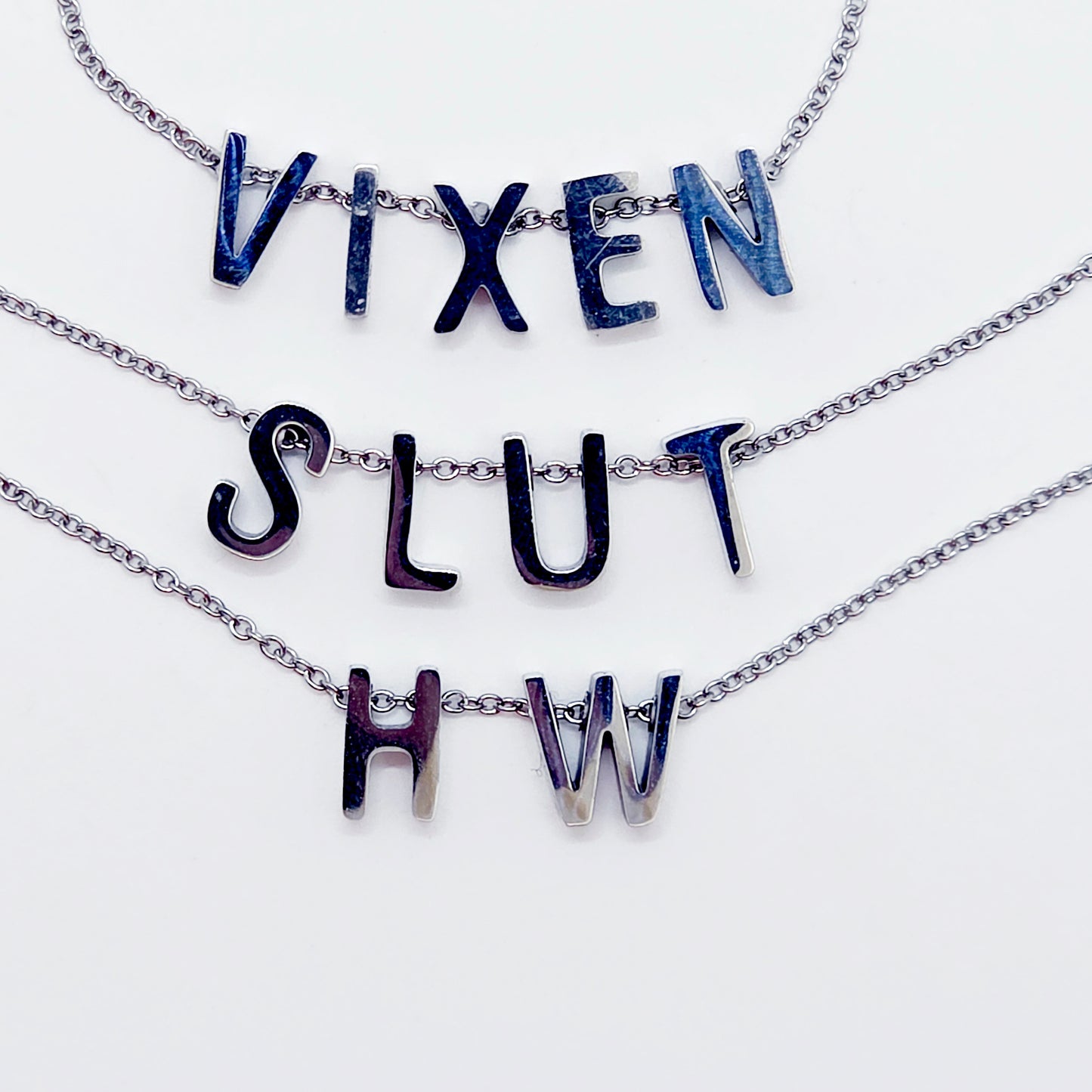 Stainless Steel Hotwife, Vixen, or Slut  Anklet, Choker, or Bracelet.