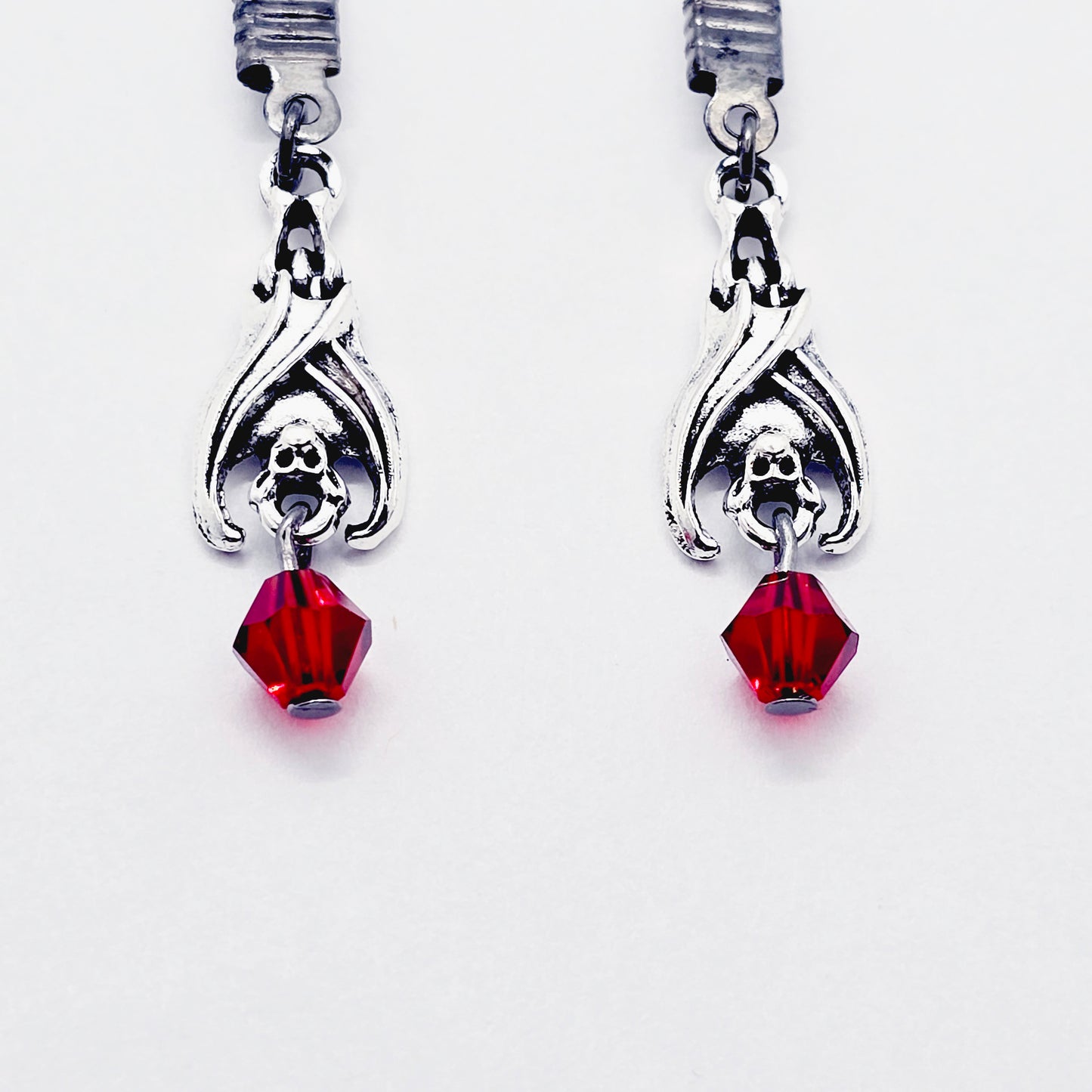 Non-Piercing Nipple Nooses with Bats and Red Crystal.