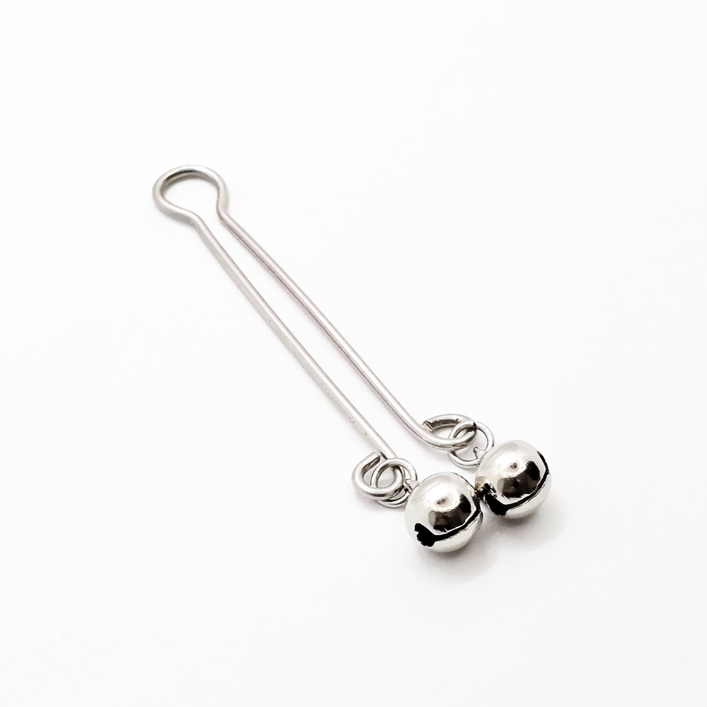 Labia Clip with Bells, Stainless Steel. Non Piercing Vaginal Jewelry, MATURE, BDSM