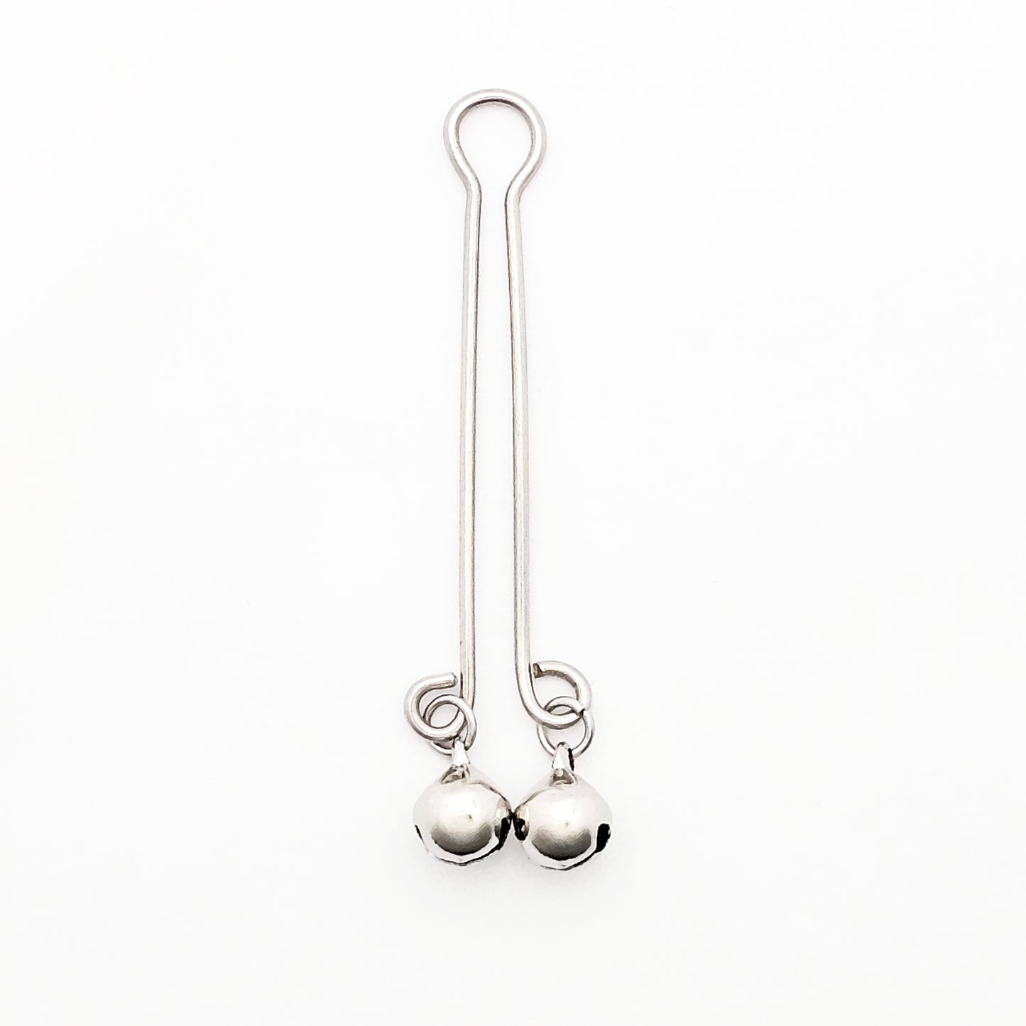 Labia Clip with Bells, Stainless Steel. Non Piercing Vaginal Jewelry, MATURE, BDSM