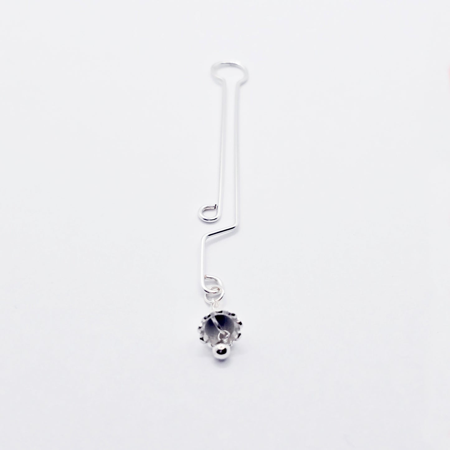 Labia Clip with Sterling Silver Bell Pendant.