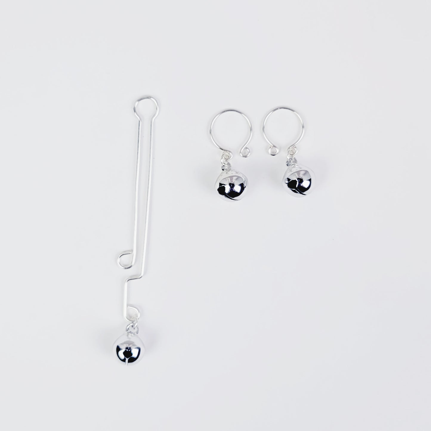 Nipple Rings and Labia Clip with Bells, Non Piercing. Intimate Body Jewelry Not Pierced, Submissive, BDSM