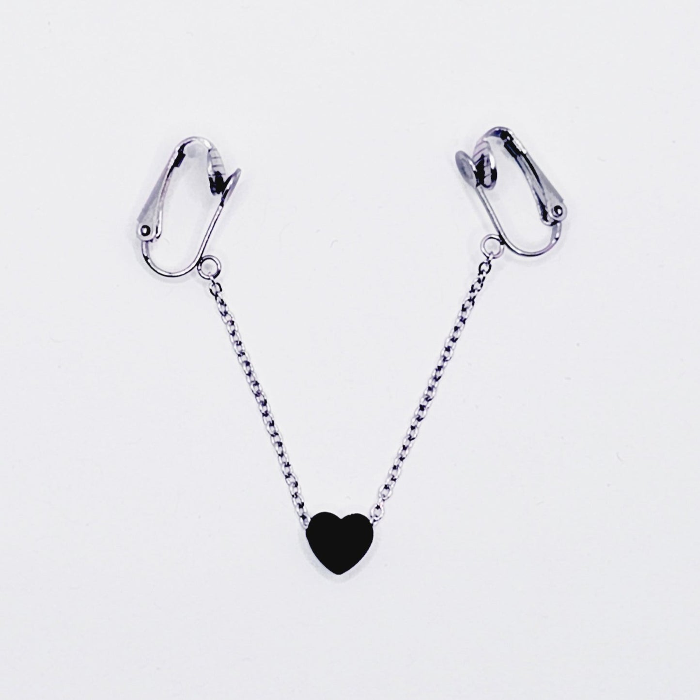 Labia Chain Dangle with Sliding Heart, Stainless Steel. Non Piercing Genital Jewelry