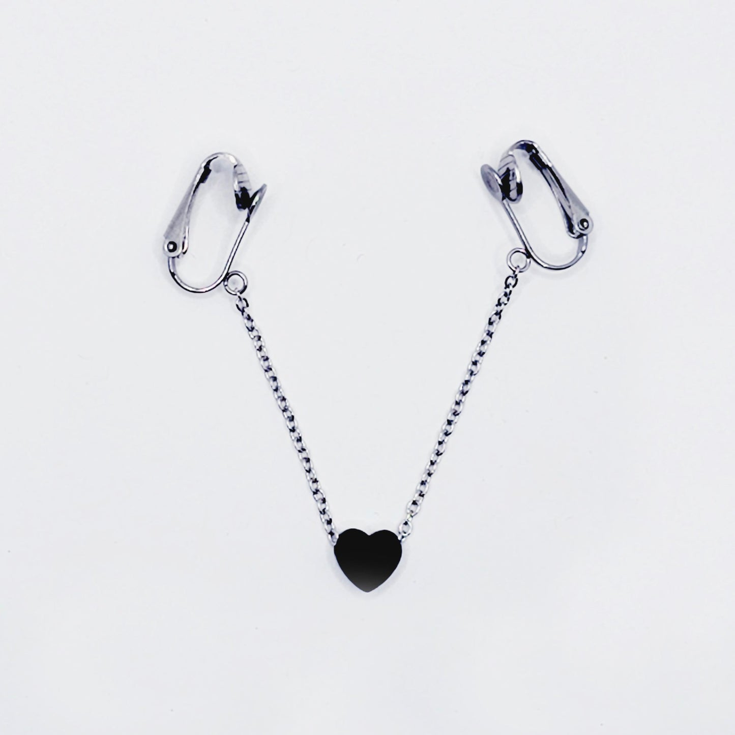 Labia Chain Dangle with Sliding Heart, Stainless Steel. Non Piercing Genital Jewelry