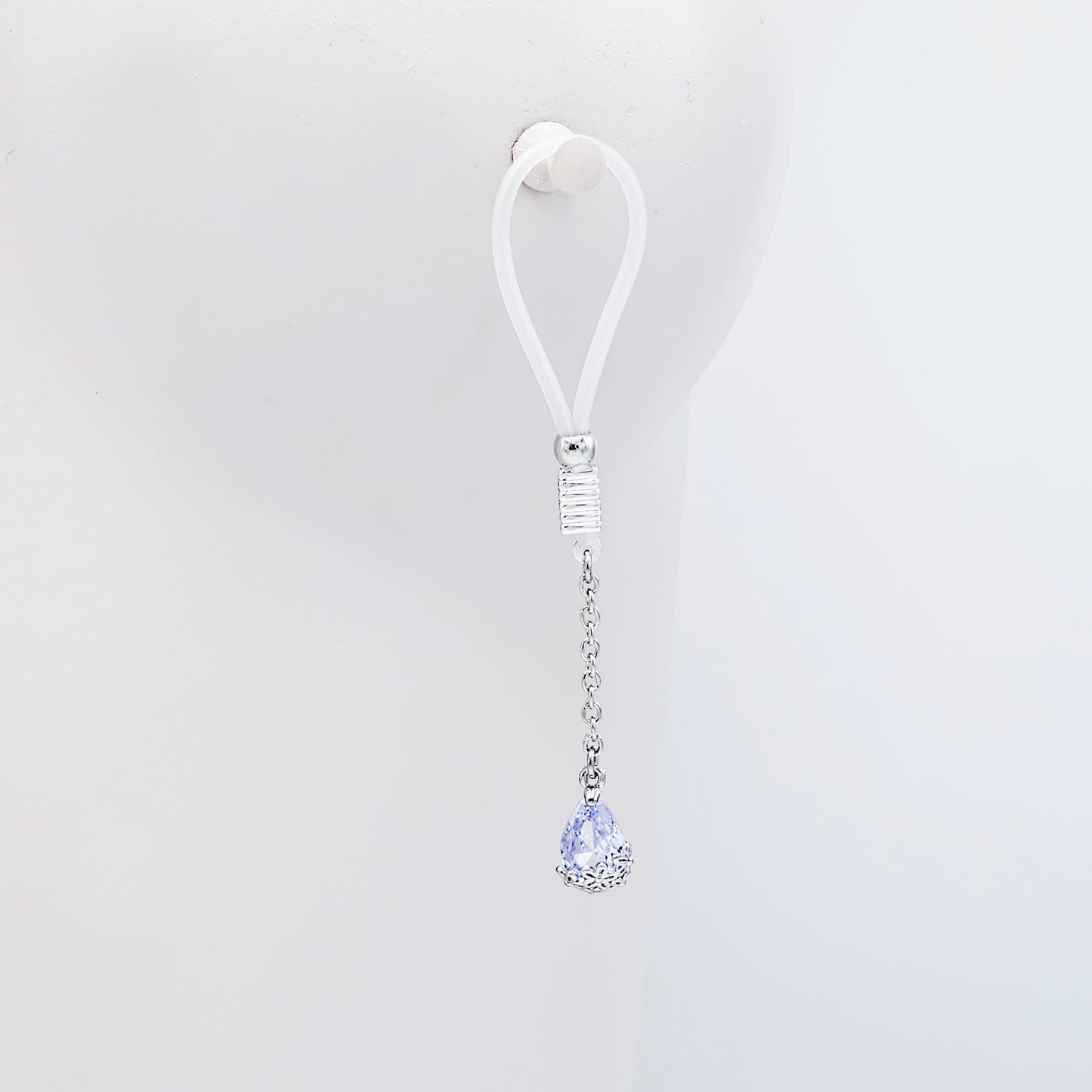 Non Piercing Nipple Dangles on Nipple Nooses or Clamps with Dazzling Cubic Zirconia Pendants.