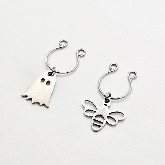 Stainless Steel "Boo-Bee" Rings. Non-Piercing Nipple Rings.