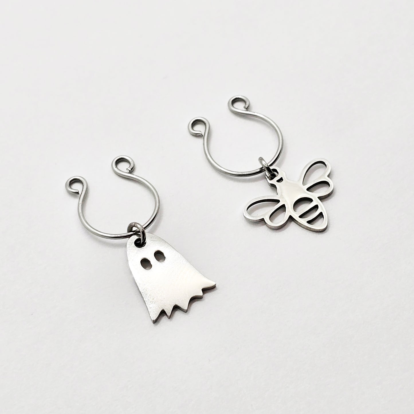 Stainless Steel "Boo-Bee" Rings. Non-Piercing Nipple Rings.