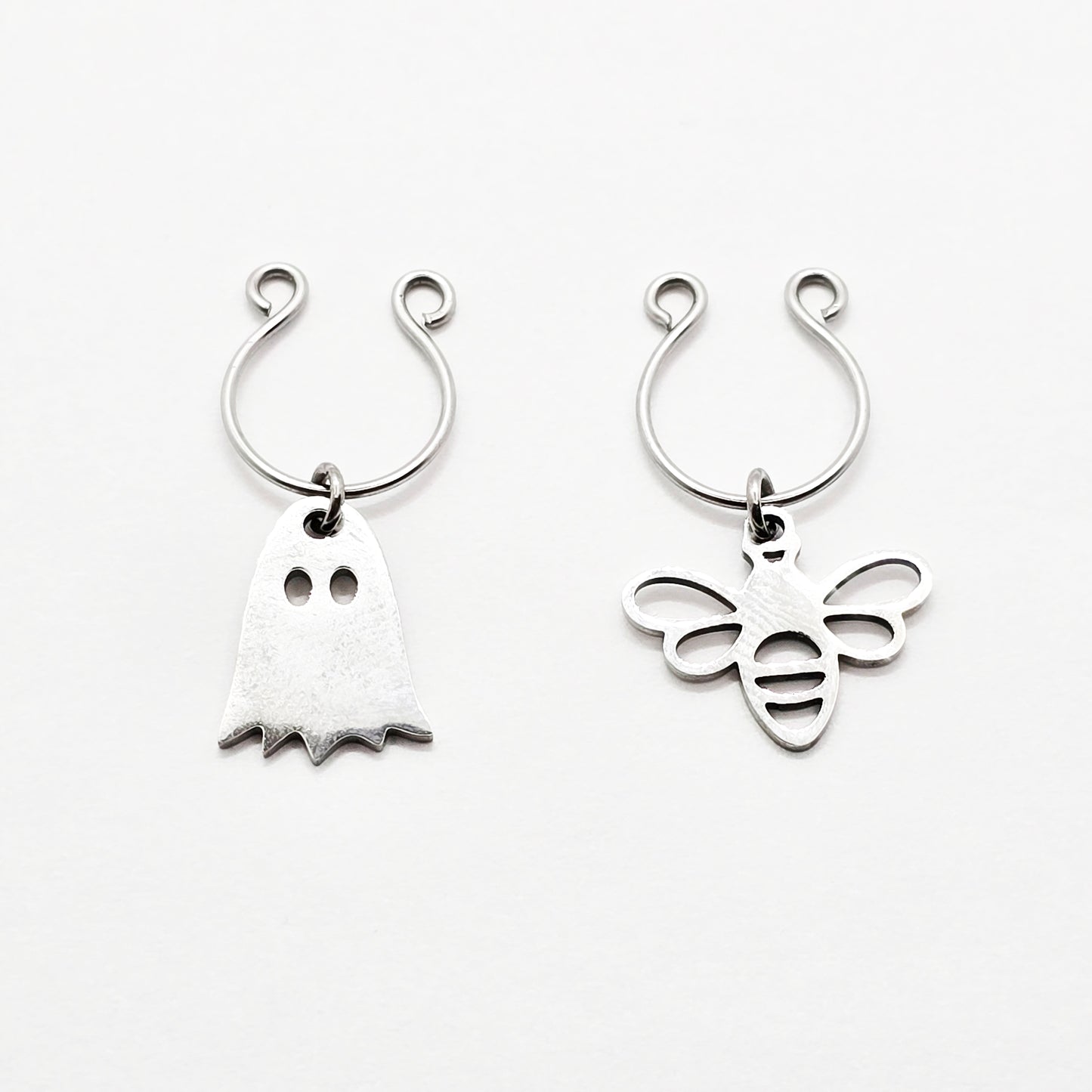 Stainless Steel "Boo-Bee" Rings. Non-Piercing Nipple Rings.