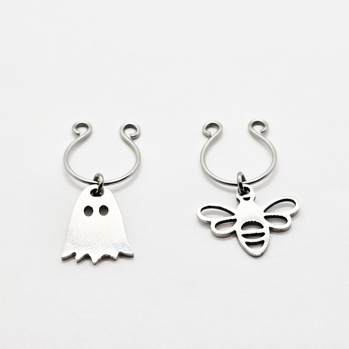 Stainless Steel "Boo-Bee" Rings. Non-Piercing Nipple Rings.