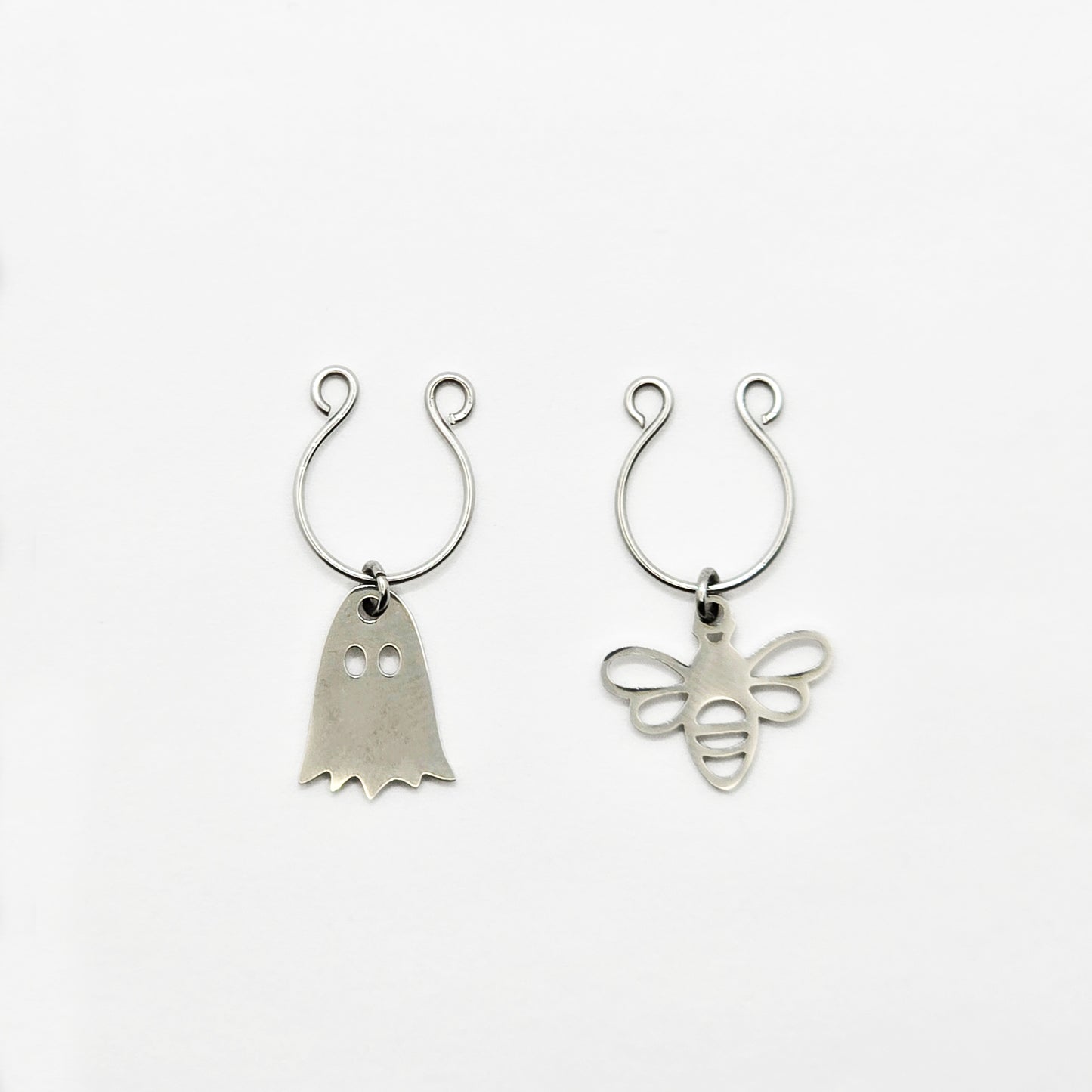 Stainless Steel "Boo-Bee" Rings. Non-Piercing Nipple Rings.