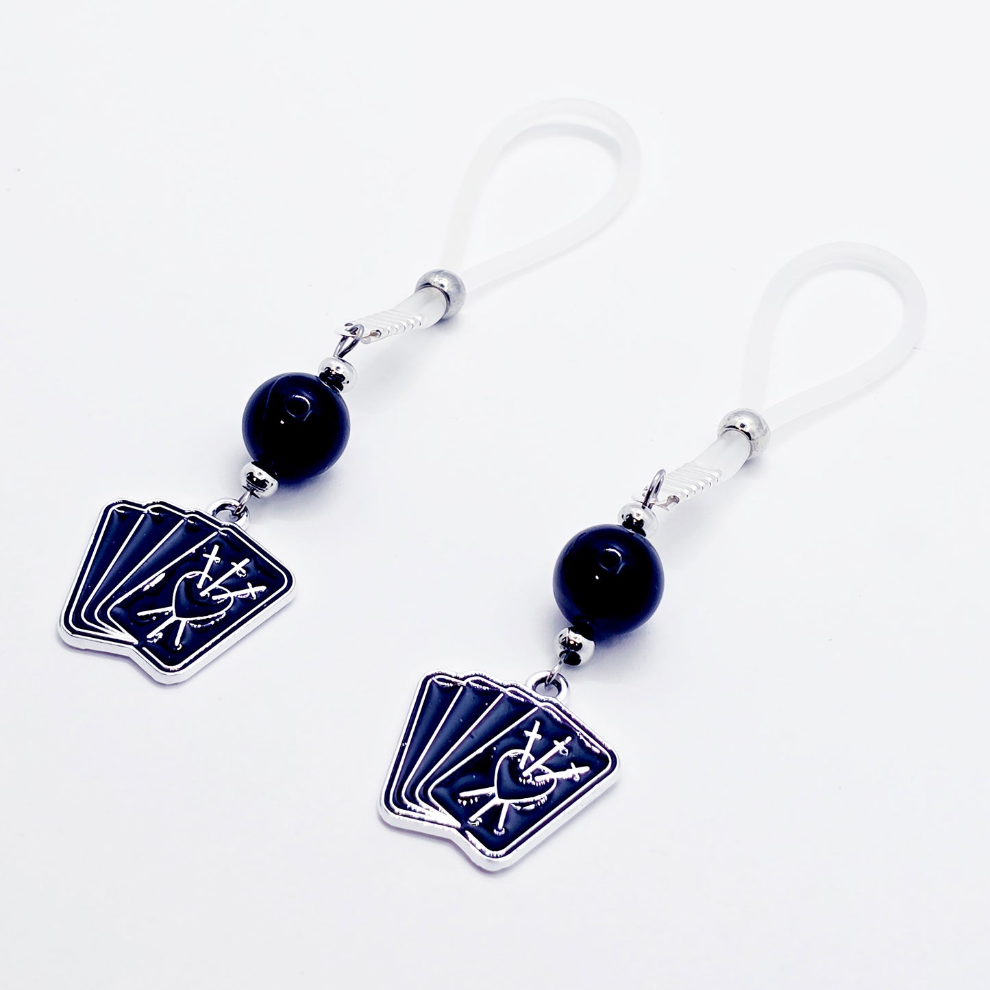 Tarot Card Nipple Jewelry or Clamps for Halloween. Your Choice of Non-Piercing Nipple Nooses or Nipple Clamps