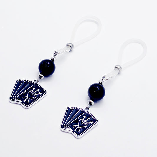 Tarot Card Nipple Jewelry or Clamps for Halloween. Your Choice of Non-Piercing Nipple Nooses or Nipple Clamps