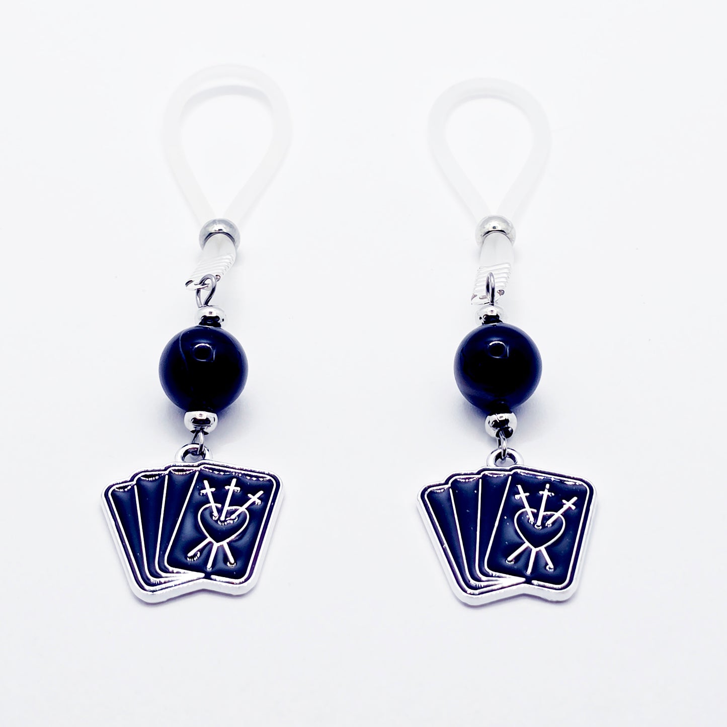 Tarot Card Nipple Jewelry or Clamps for Halloween. Your Choice of Non-Piercing Nipple Nooses or Nipple Clamps