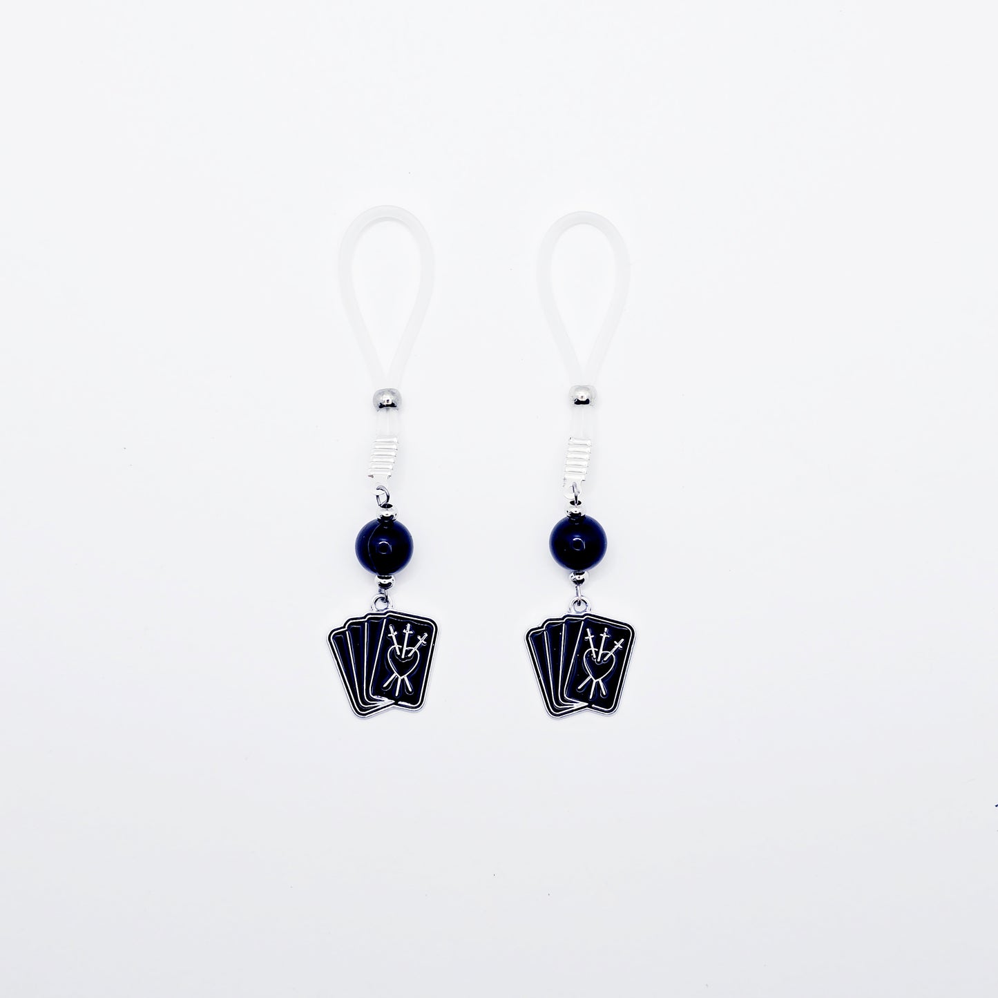 Tarot Card Nipple Jewelry or Clamps for Halloween. Your Choice of Non-Piercing Nipple Nooses or Nipple Clamps