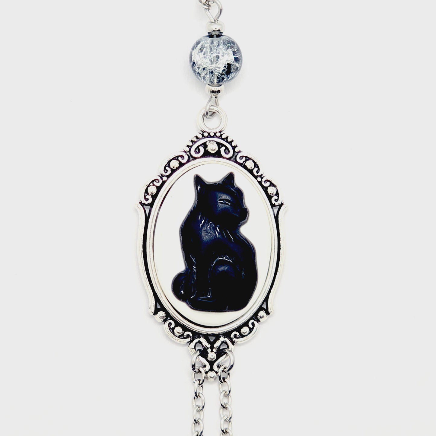 Raven or Black Cat Cameo Necklace to Nipple with Your Choice of Nipple Attachment. Gothic BDSM