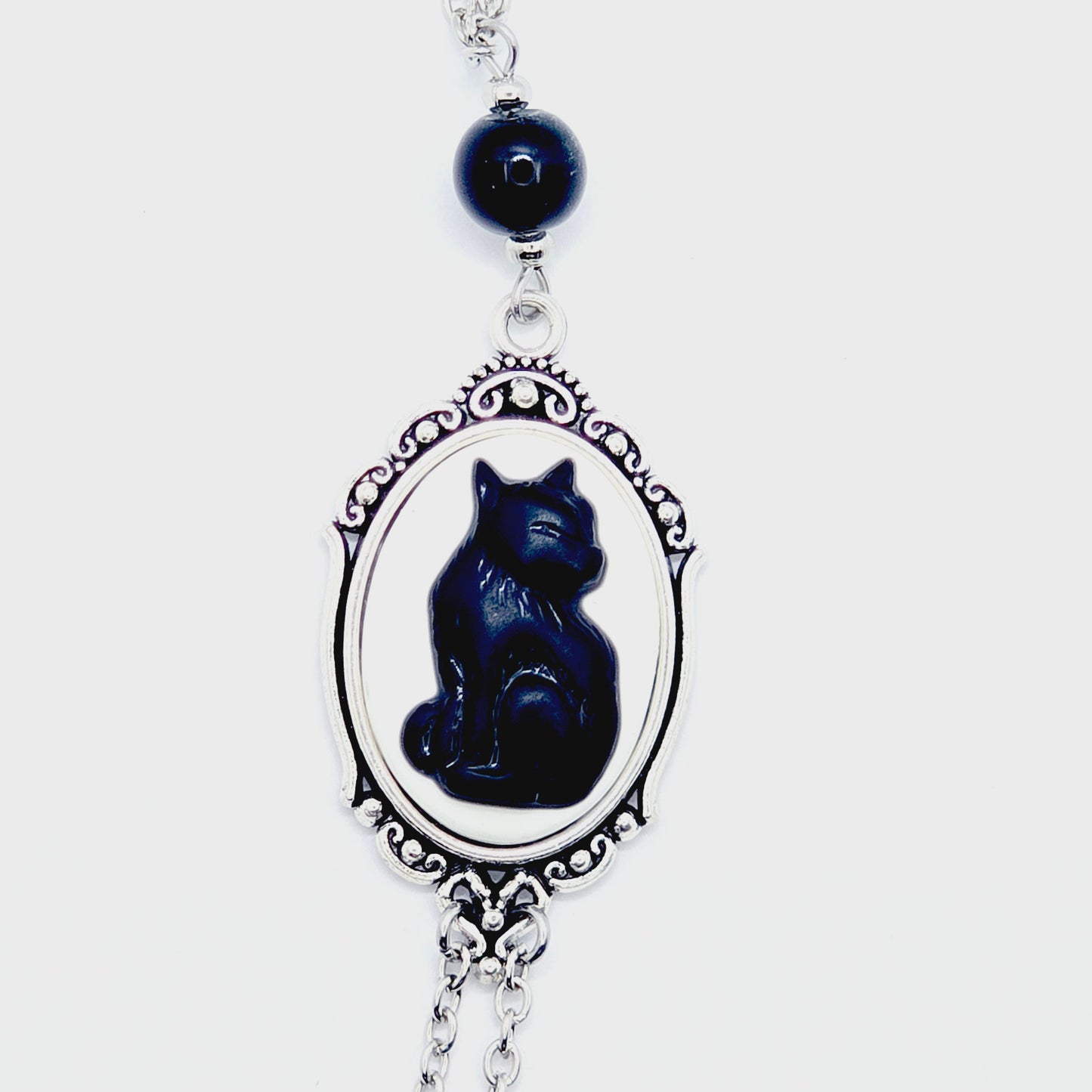 Raven or Black Cat Cameo Necklace to Nipple with Your Choice of Nipple Attachment. Gothic BDSM