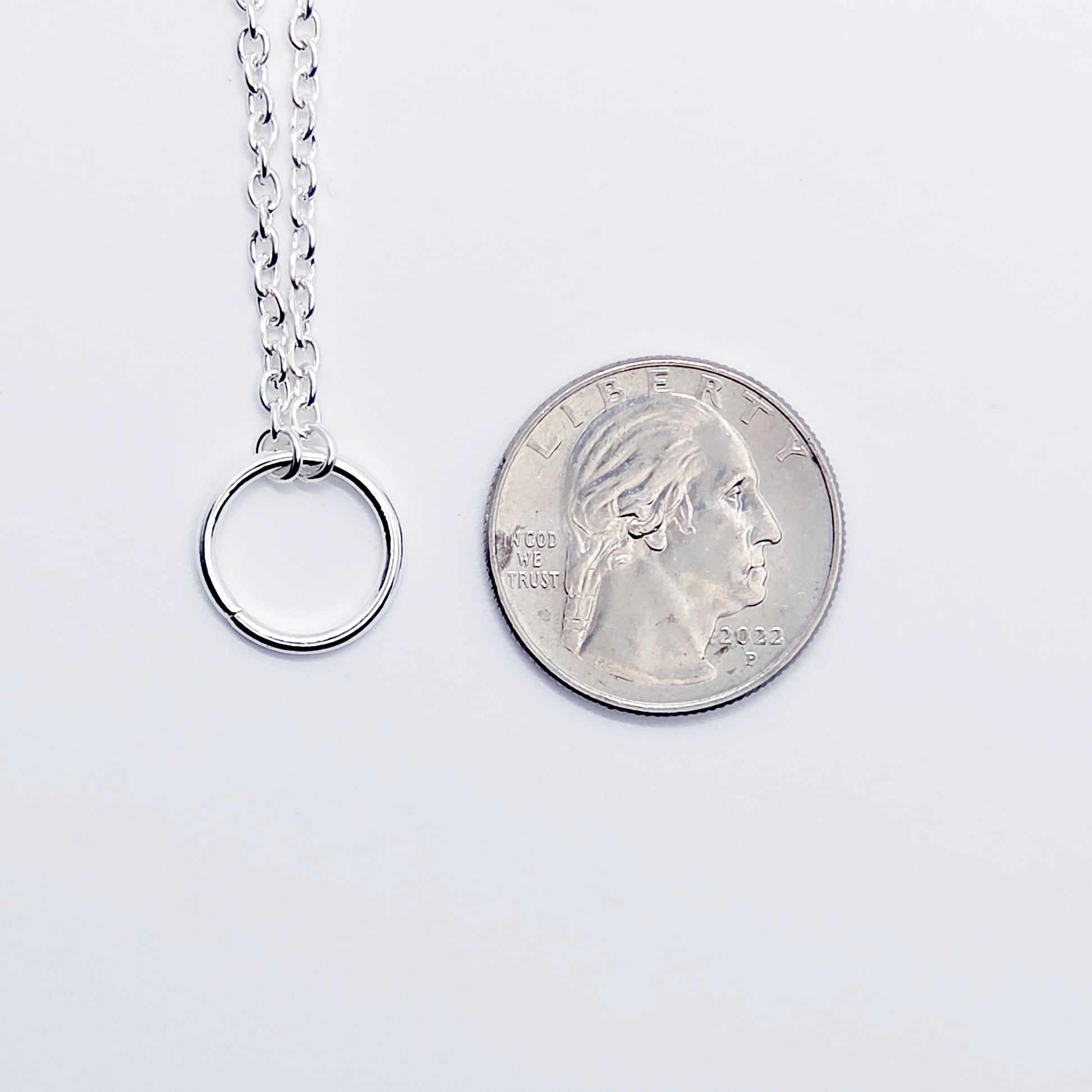 silver circle of o necklace, sub day collar