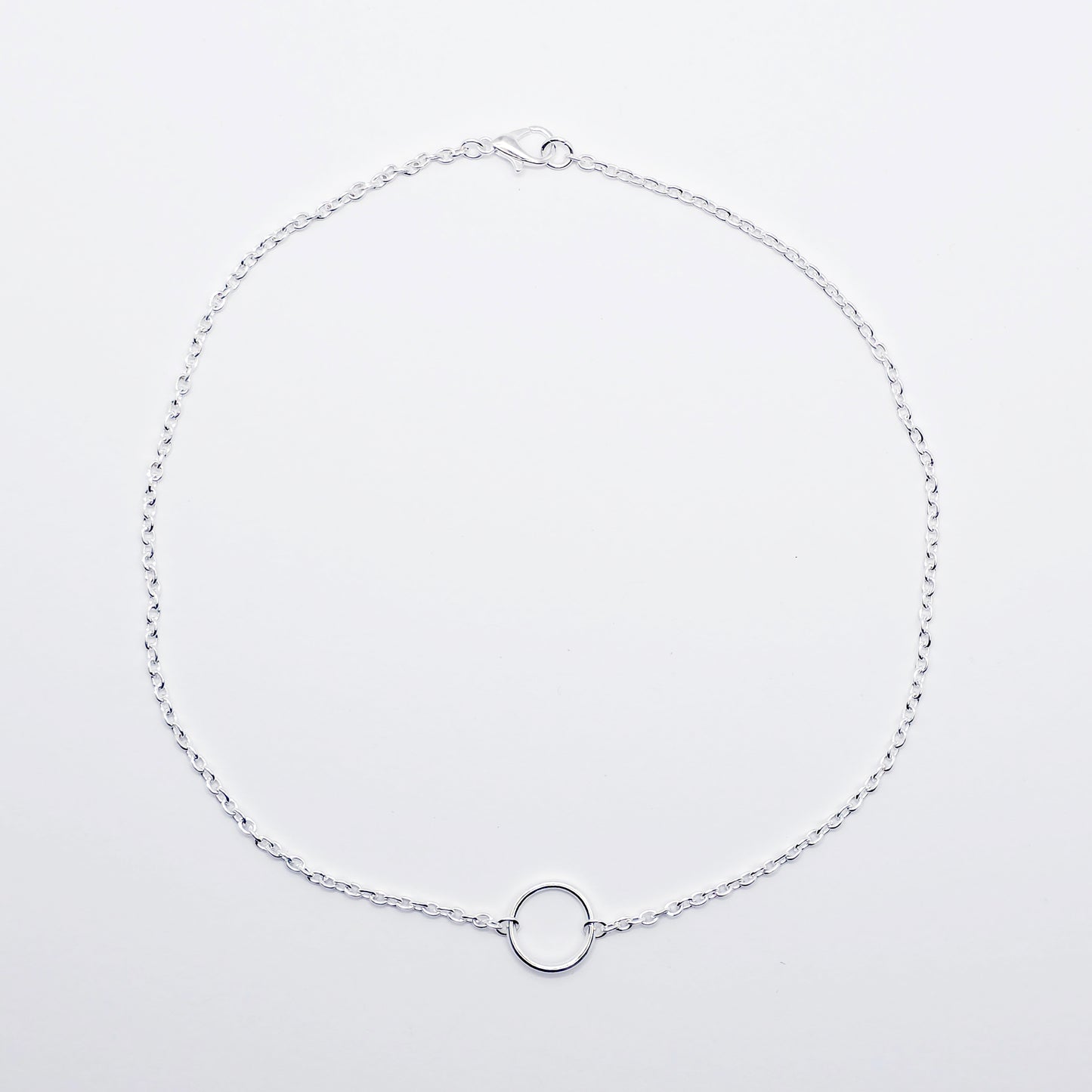 silver circle of o necklace, sub day collar