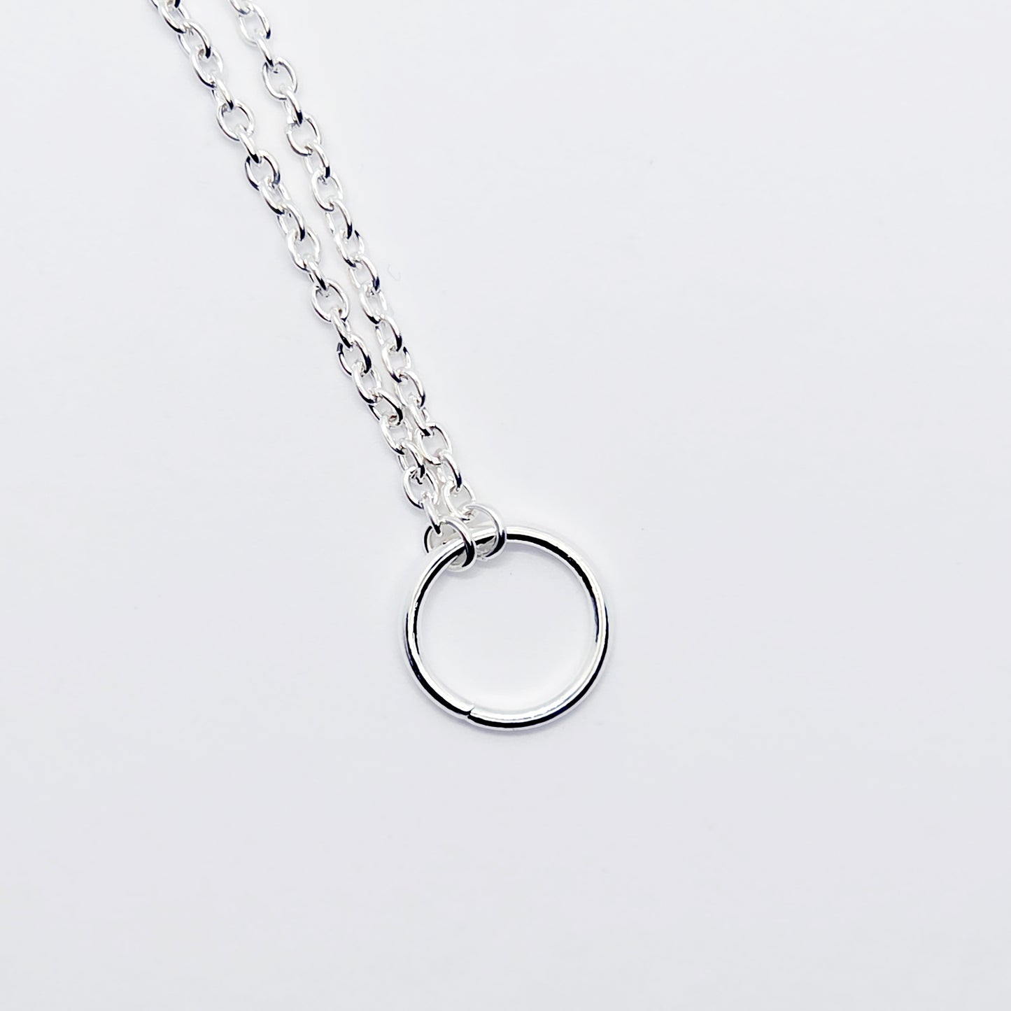 silver circle of o necklace, sub day collar