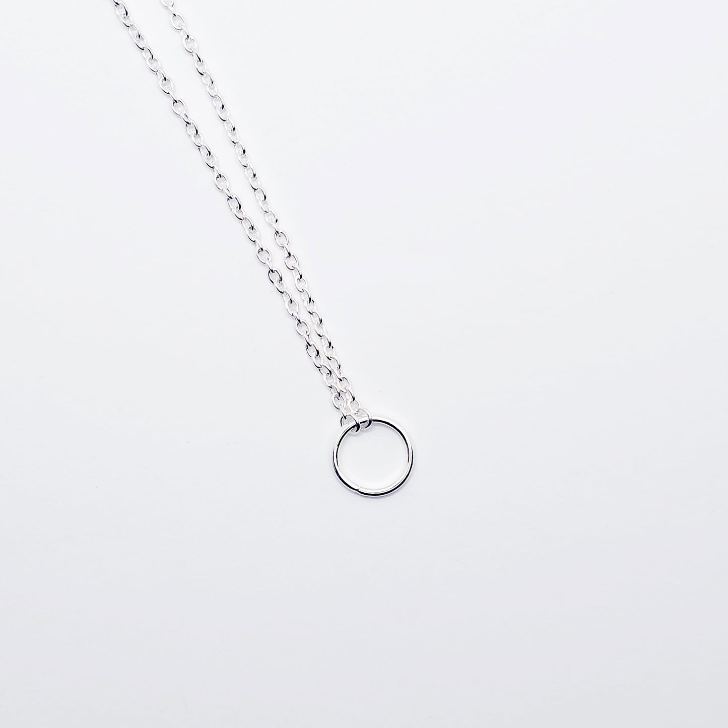 silver circle of o necklace, sub day collar
