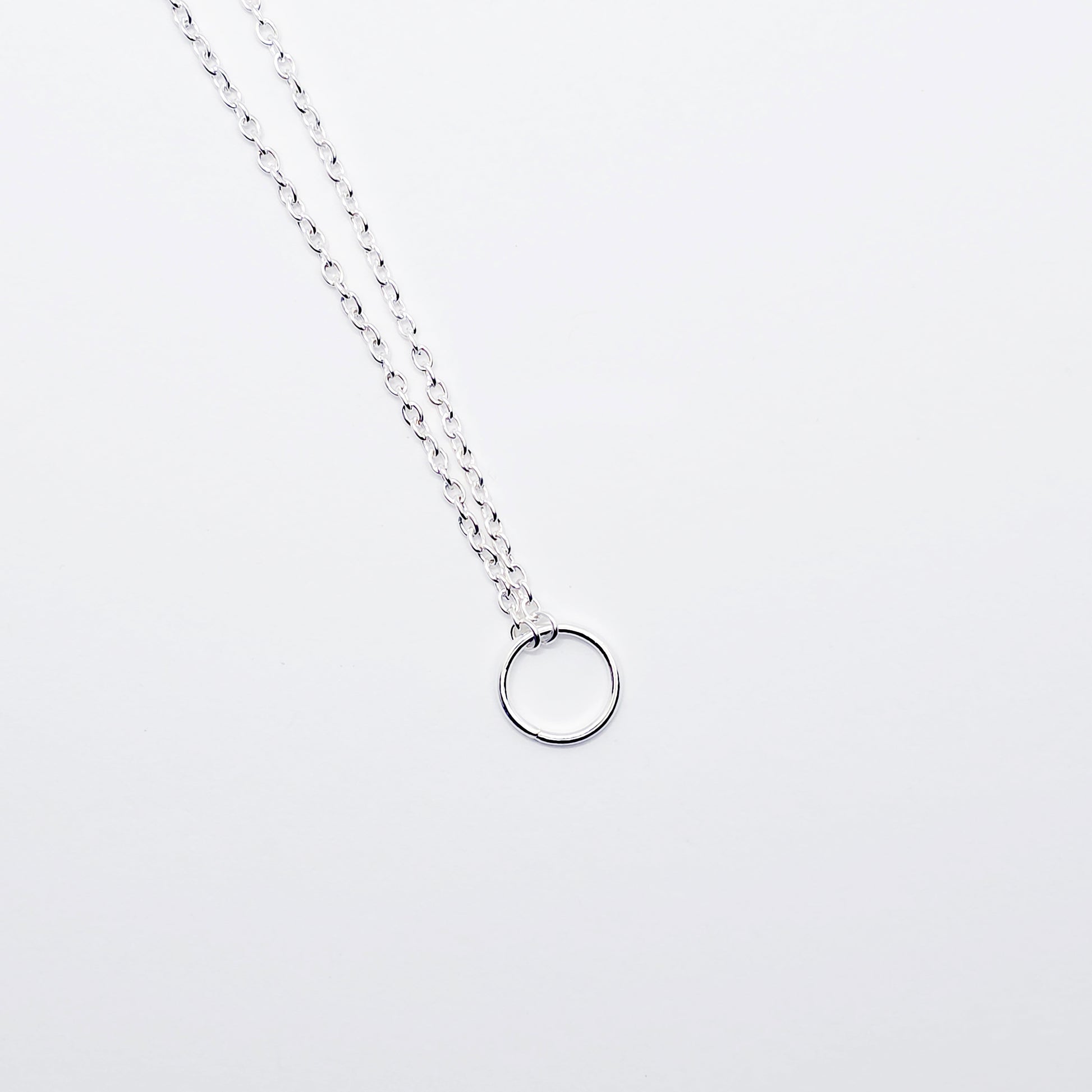 silver circle of o necklace, sub day collar