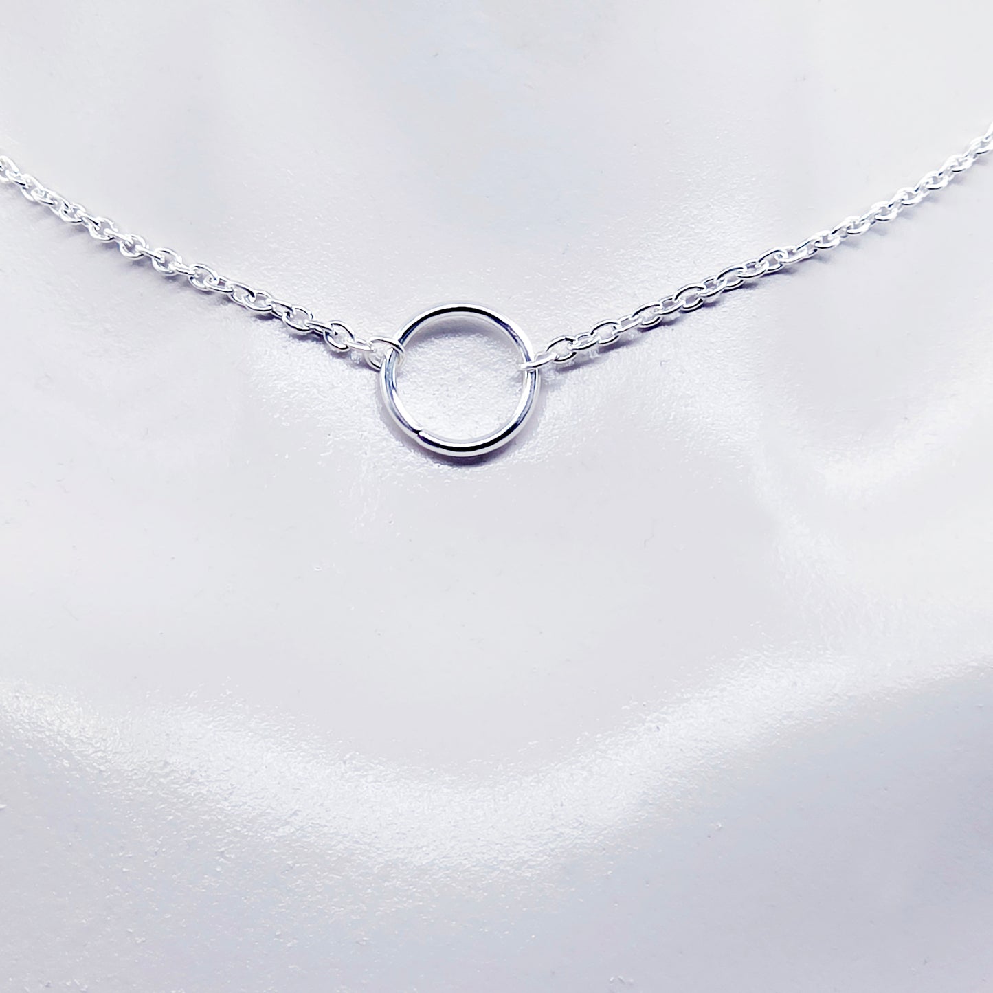 silver circle of o necklace, sub day collar