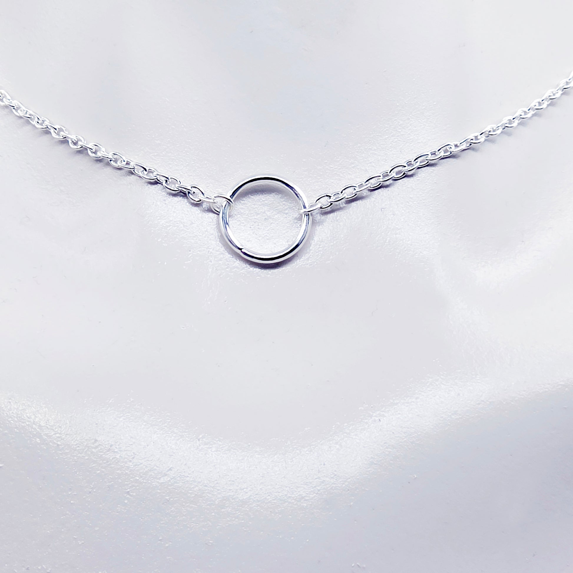 silver circle of o necklace, sub day collar