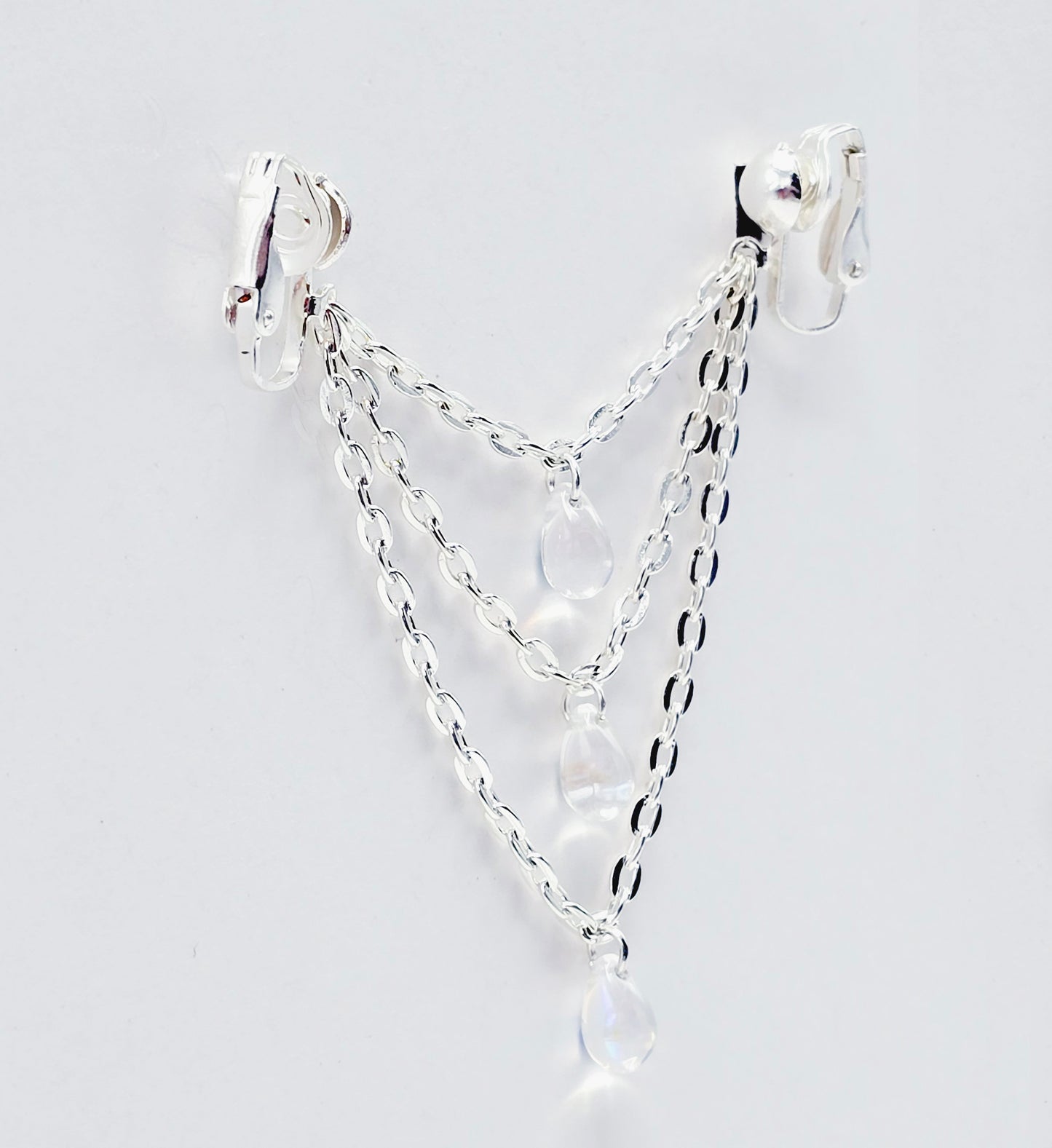 Labia Chain Dangle, Non Piercing, Three Tier Crystal Teardrop.BDSM, Erotic Intimate Body Jewelry