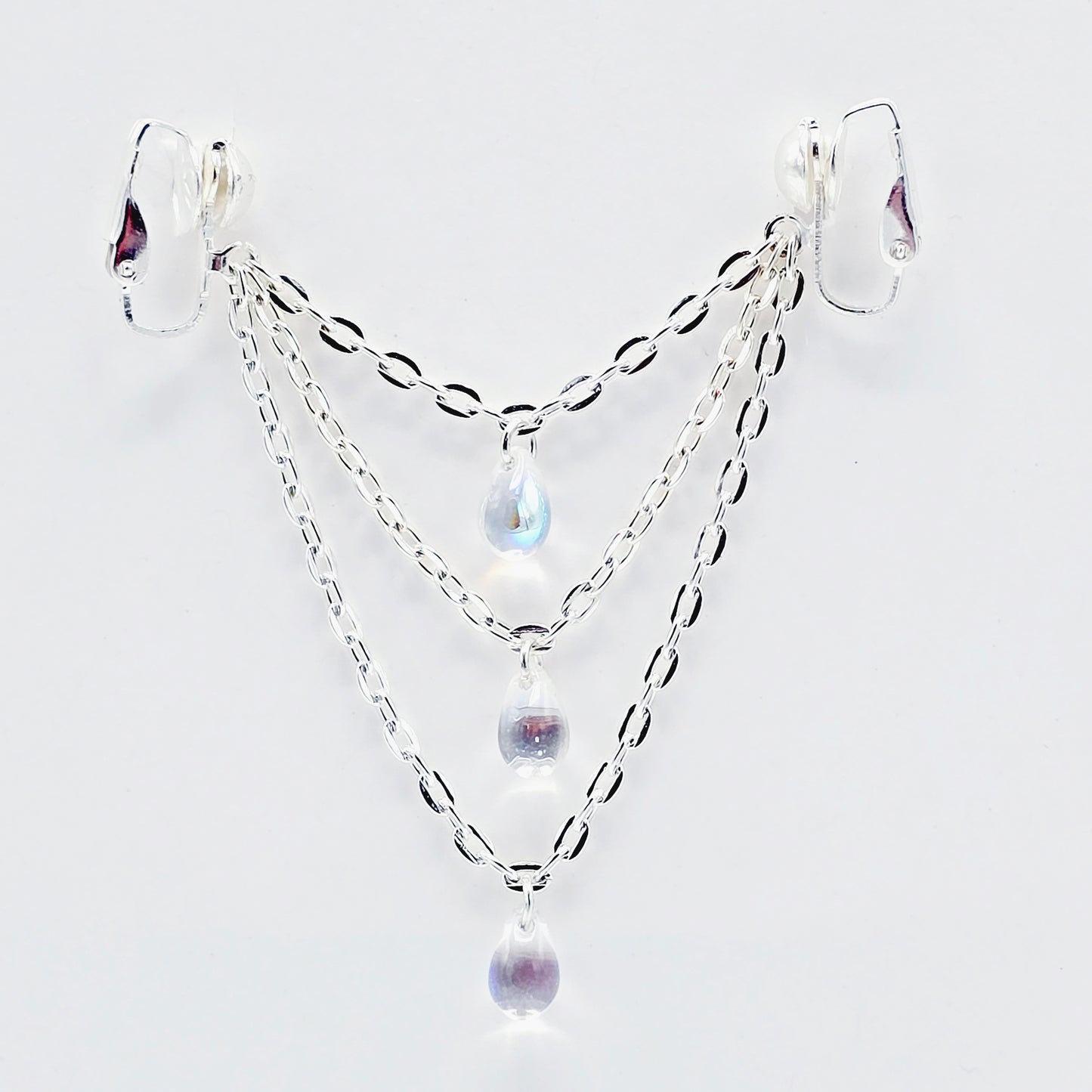 Labia Chain Dangle, Non Piercing, Three Tier Crystal Teardrop.BDSM, Erotic Intimate Body Jewelry