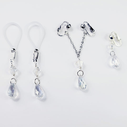 Non Piercing Intimate Body Jewelry Set. Nipple Dangles or Clamps, VCH, and Labia Dangle. MATURE Jewelry, BDSM