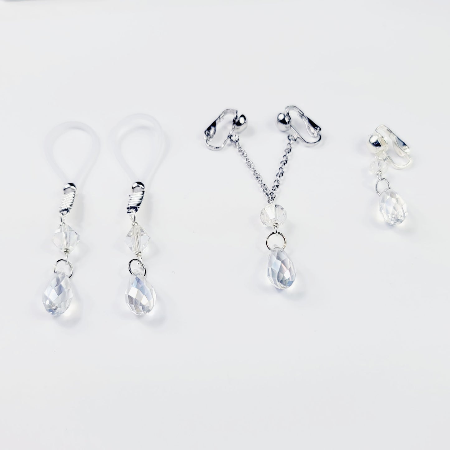 Non Piercing Intimate Body Jewelry Set. Nipple Dangles or Clamps, VCH, and Labia Dangle. MATURE Jewelry, BDSM