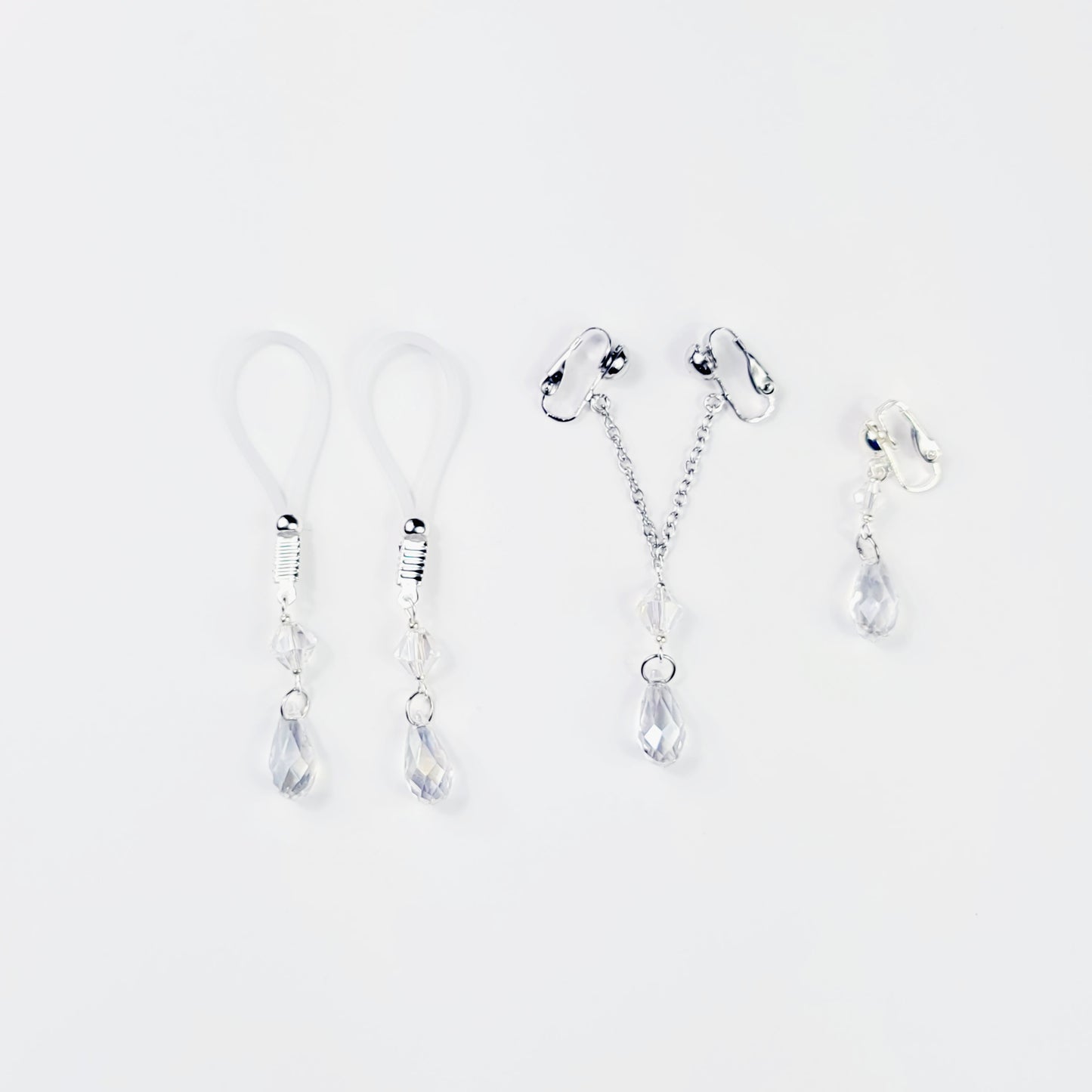 Non Piercing Intimate Body Jewelry Set. Nipple Dangles or Clamps, VCH, and Labia Dangle. MATURE Jewelry, BDSM