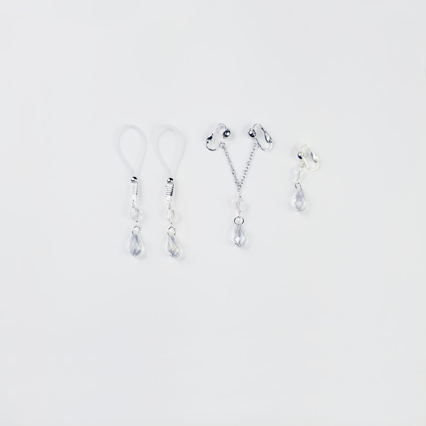 Non Piercing Intimate Body Jewelry Set. Nipple Dangles or Clamps, VCH, and Labia Dangle. MATURE Jewelry, BDSM