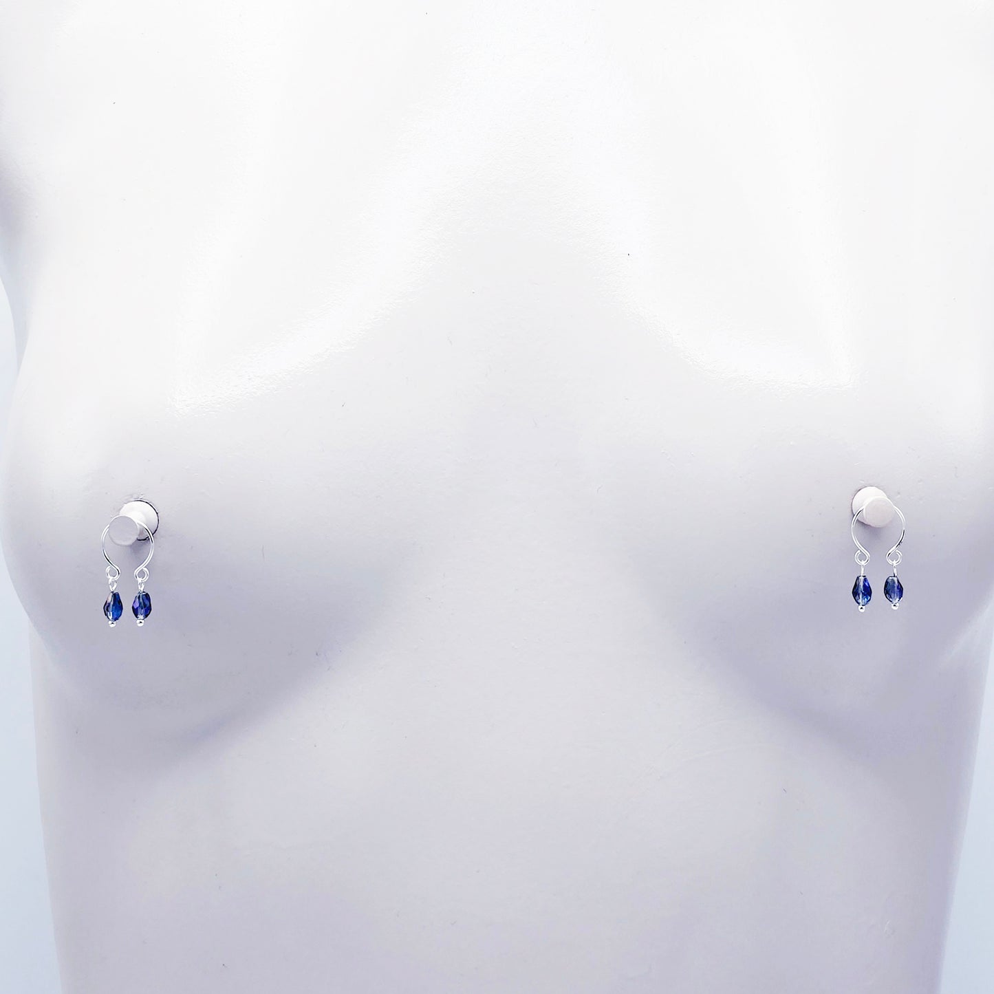 Nipple Rings Non Piercing with Crystal Dangles. Fake Nipple Piercing, Intimate