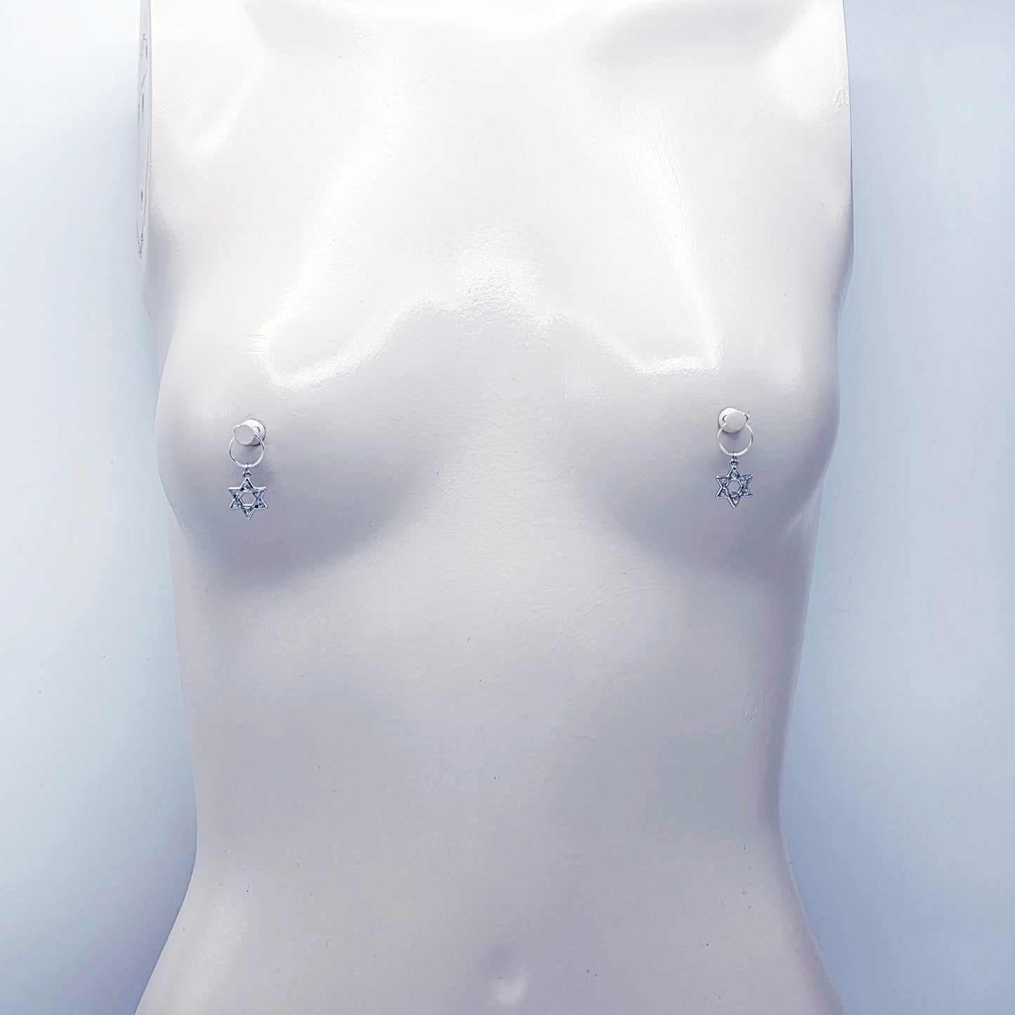 Star of David Nipple Rings, Non-Piercing.