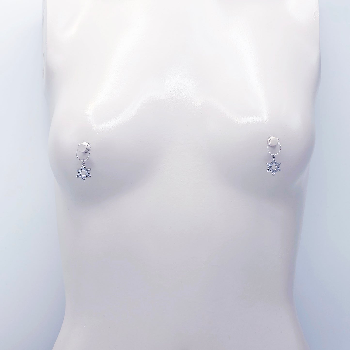 Star of David Nipple Rings, Non-Piercing.