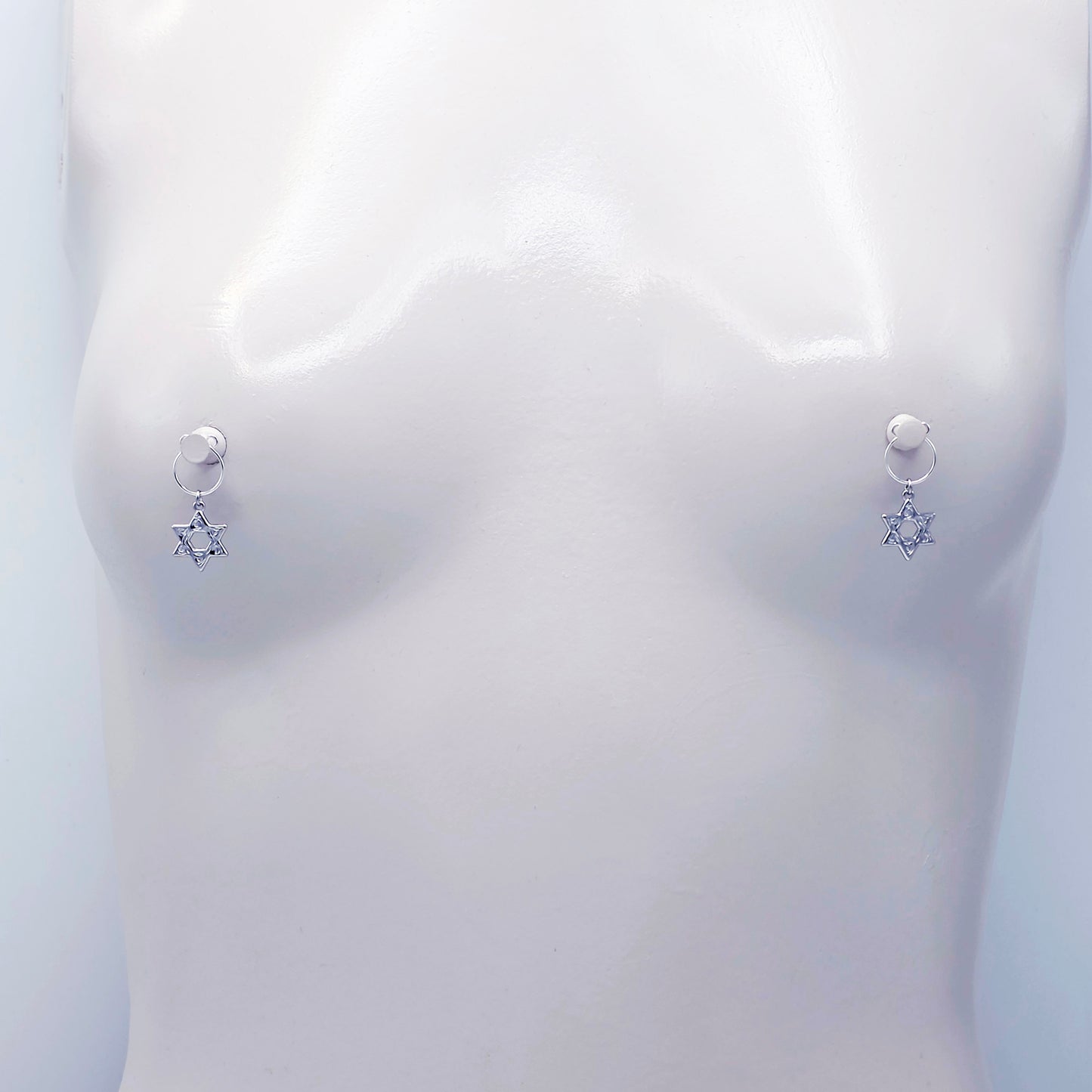 Star of David Nipple Rings, Non-Piercing.